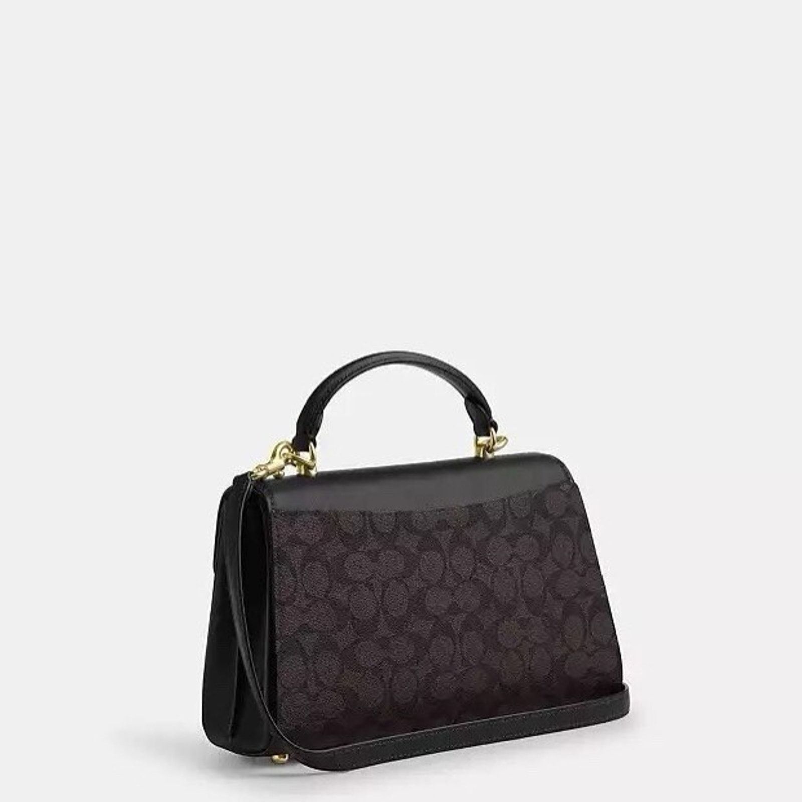 Coach NWT Coach Eliza Top Handle Bag CW012 Gold/Walnut/Black Size ONE SIZE - 9 Thumbnail