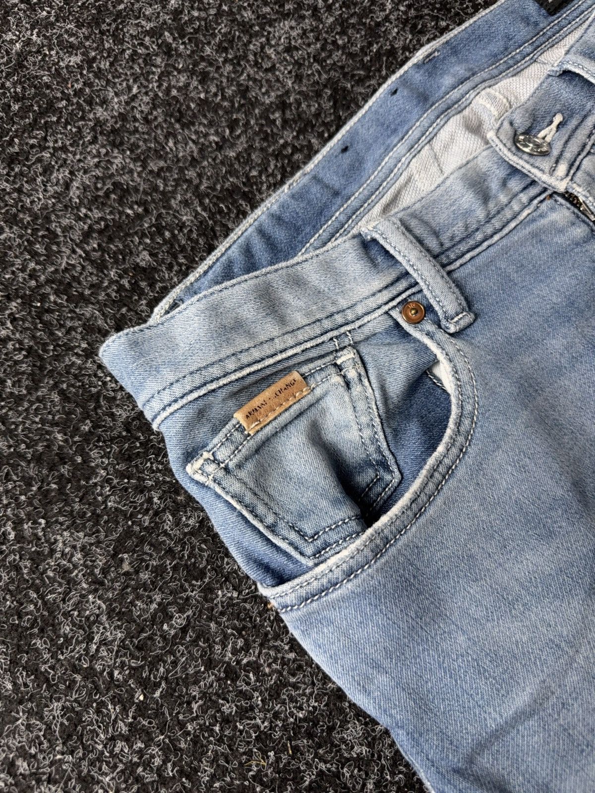 Armani Exchange Vintage 00s Emporio Armani Italy Y2K Distressed Jeans W30 Size US 30 / EU 46 - 5 Thumbnail