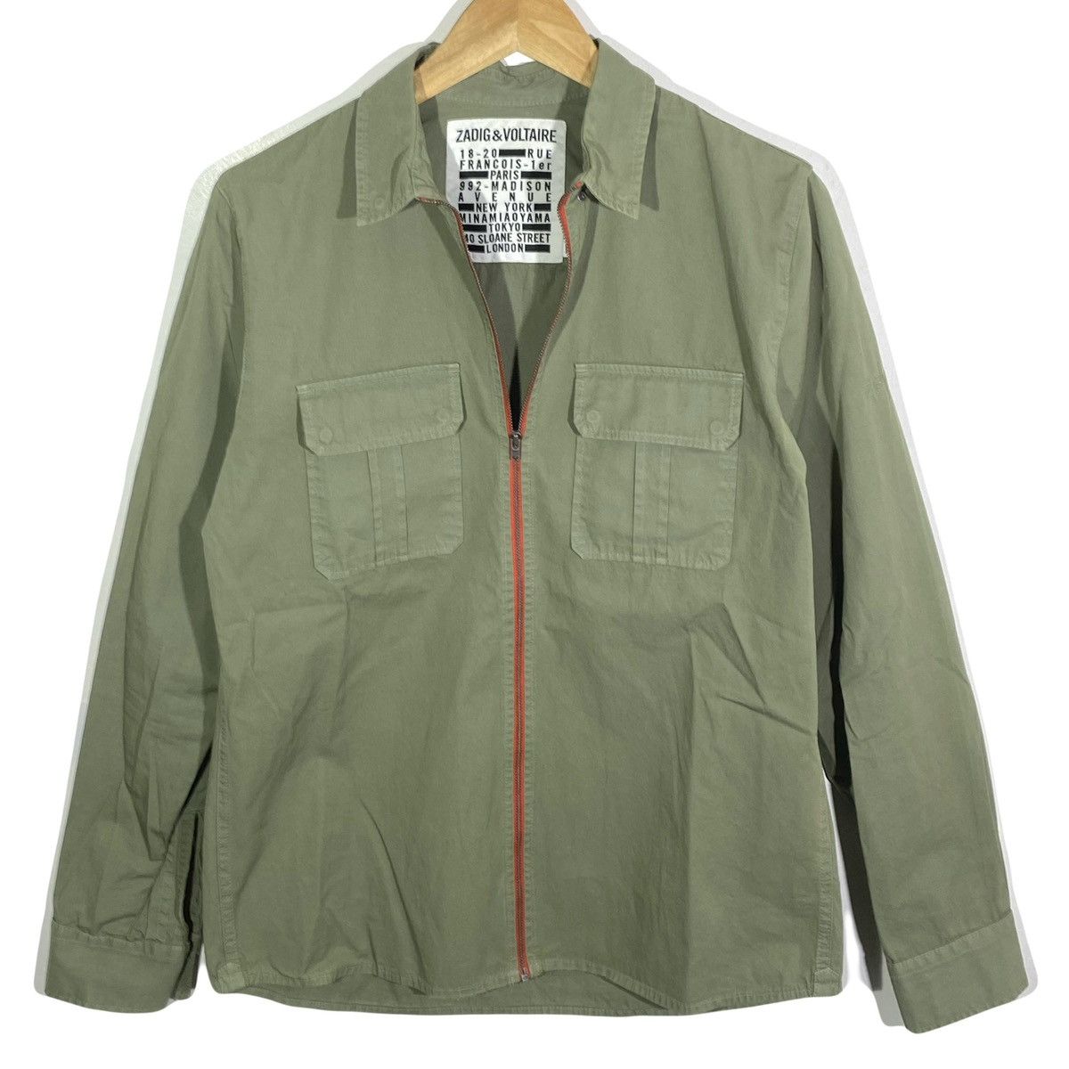 Zadig & Voltaire Chemise Trela Zip Militaire Rock Chic Zadig & Voltaire Size US S / EU 44-46 / 1 - 1 Thumbnail