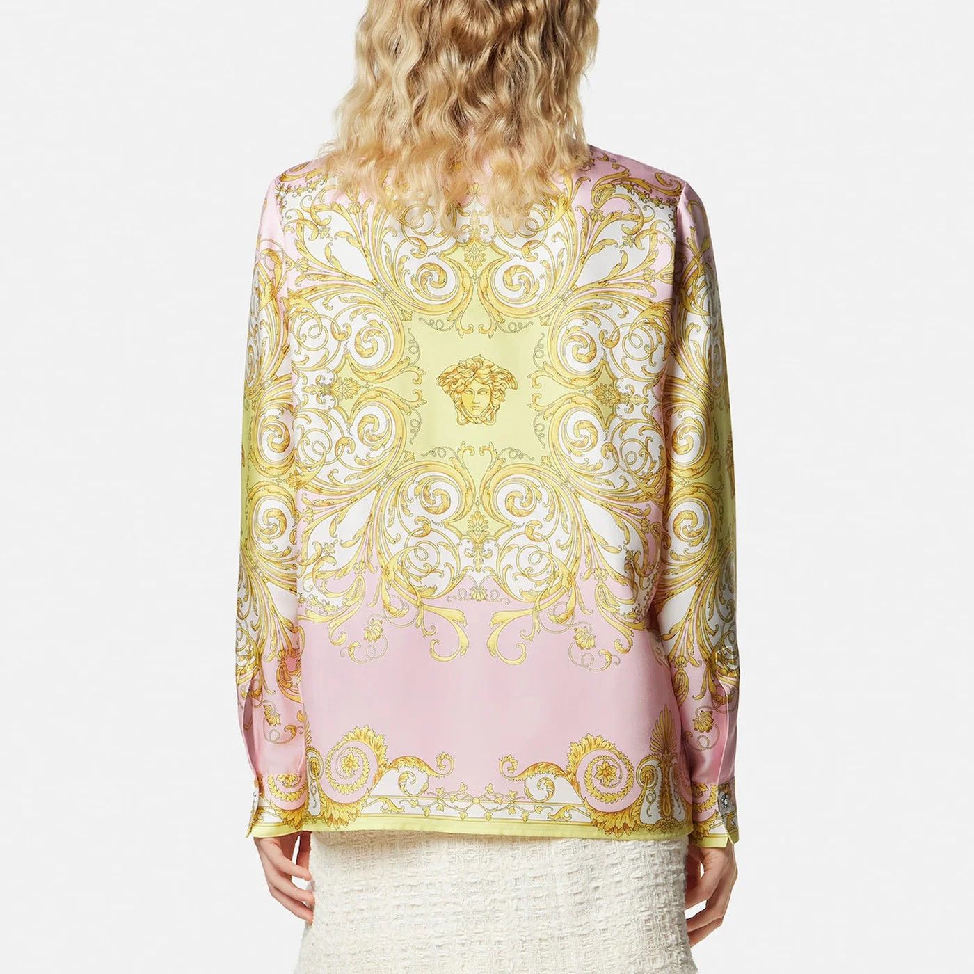 Versace o1d2blof0426 Printed Silk Twill Shirt in Multicolor Size M / US 6-8 / IT 42-44 - 3 Thumbnail