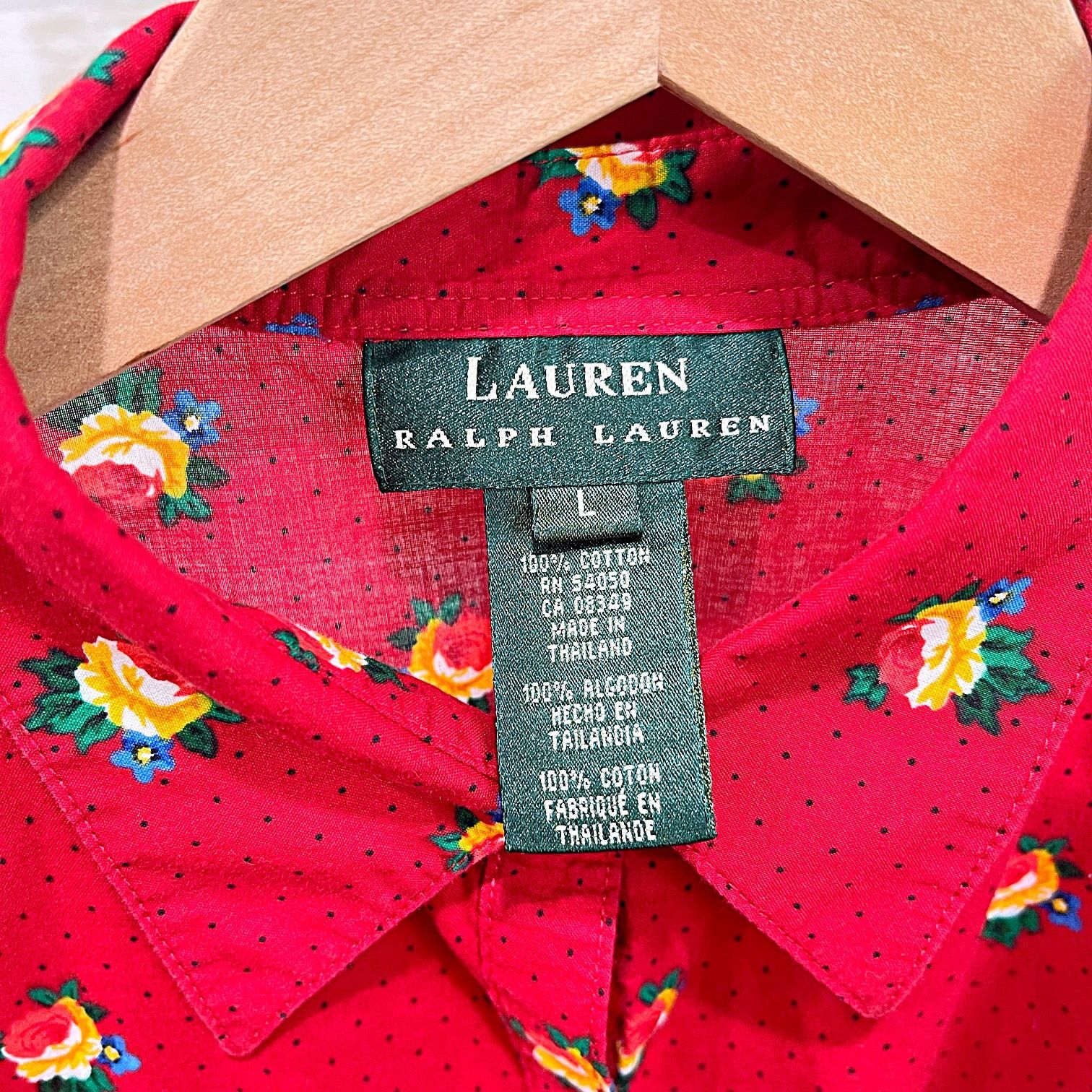 Lauren Ralph Lauren LRL Ralph Lauren Floral Foulard Short Sleeve Shirt Red Large Size L / US 10 / IT 46 - 5 Thumbnail