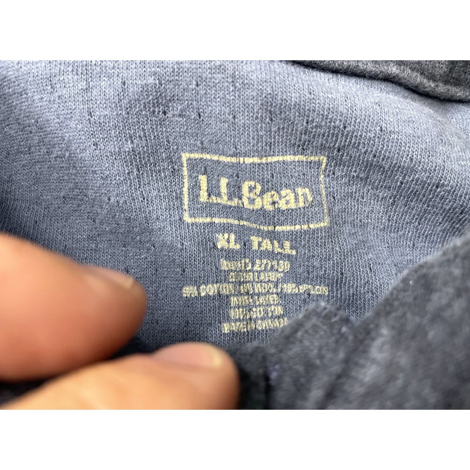 Vintage L.L. Bean Polo Shirt Mens XL Tall Blue 2 Layer Wool Blend Long Sleeve River Driver Shirt Big & Tall Mens Blue Polo Shirt Size US XL / EU 56 / 4 - 3 Thumbnail