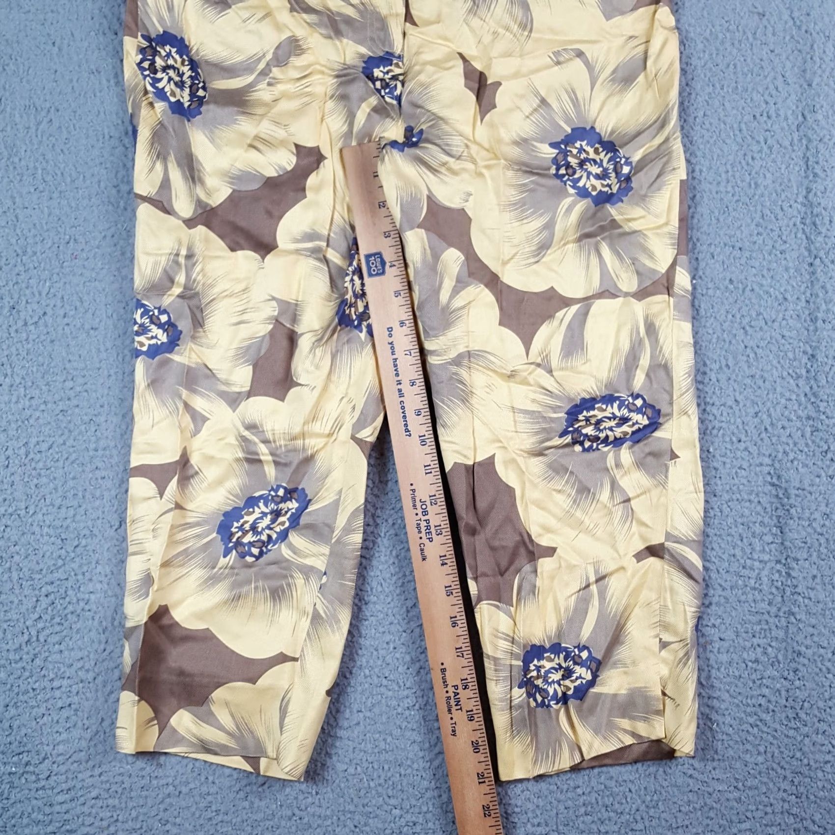 Vintage Vintage Jamie Sadock Capris Women's 8 Yellow Floral Silk Flower Capri Pants Size 30" / US 8 / IT 44 - 7 Thumbnail