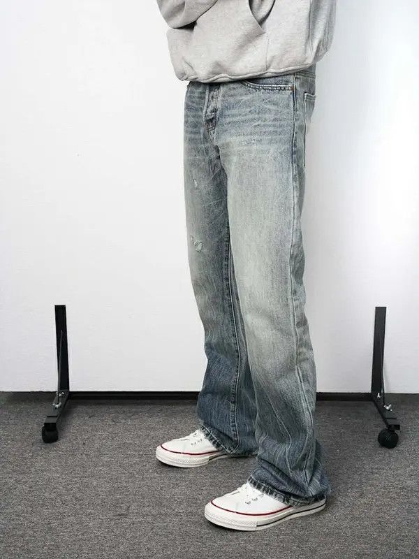 Jean VIBE y2k washed faded flared damaged yuppie jeans Size US 30 / EU 46 - 4 Thumbnail