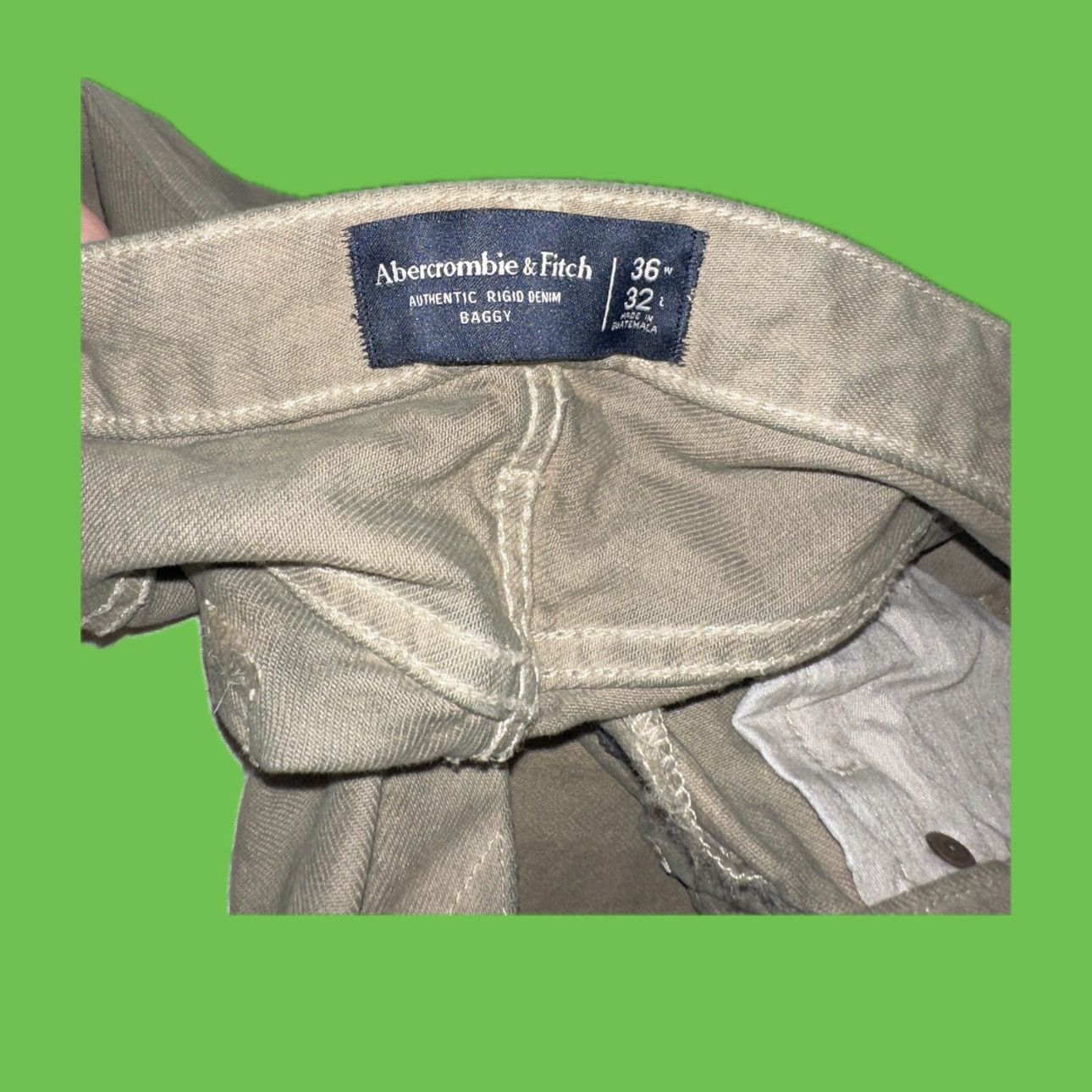 Abercrombie & Fitch Abercrombie Wide Leg Jean Green Size US 32 / EU 48 - 6 Thumbnail