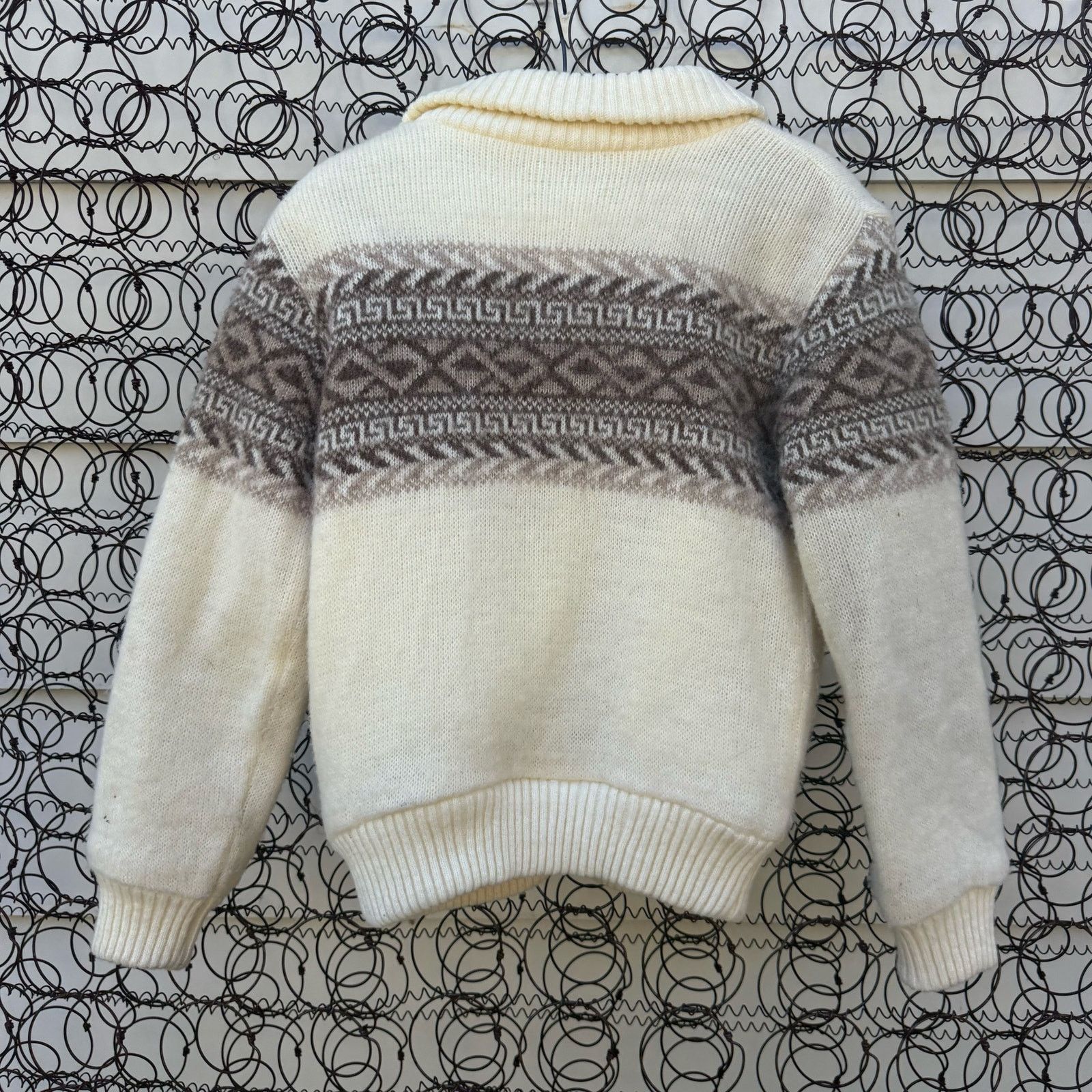 Vintage Vintage Jacket Boho Fair Isle Sheep Wool Zip Up Jacket MED Size M / US 6-8 / IT 42-44 - 6 Thumbnail