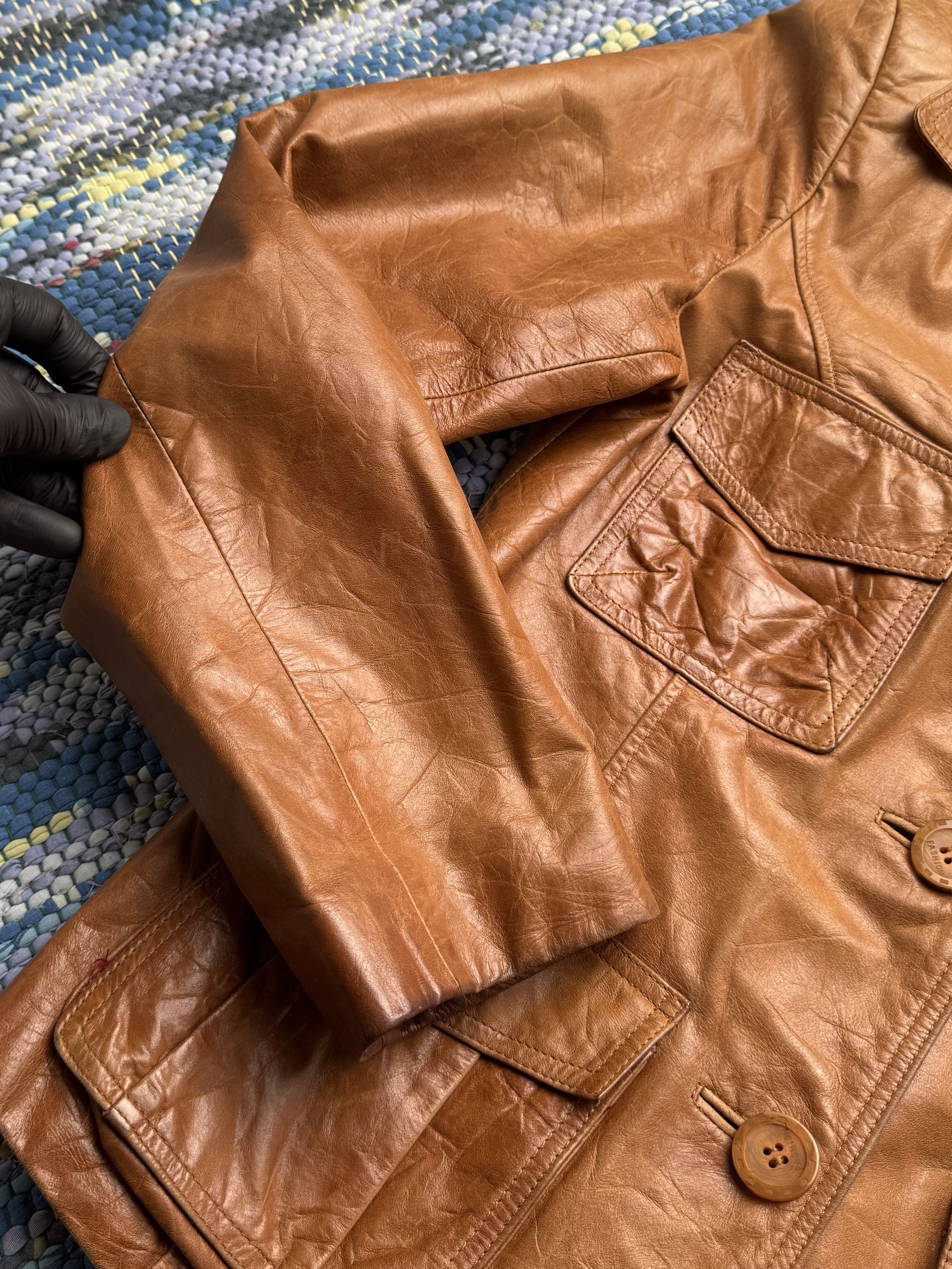 Vintage Vintage Real Leather Utility Jacket Safari Multi Pocket Coat Size S / US 4 / IT 40 - 3 Thumbnail
