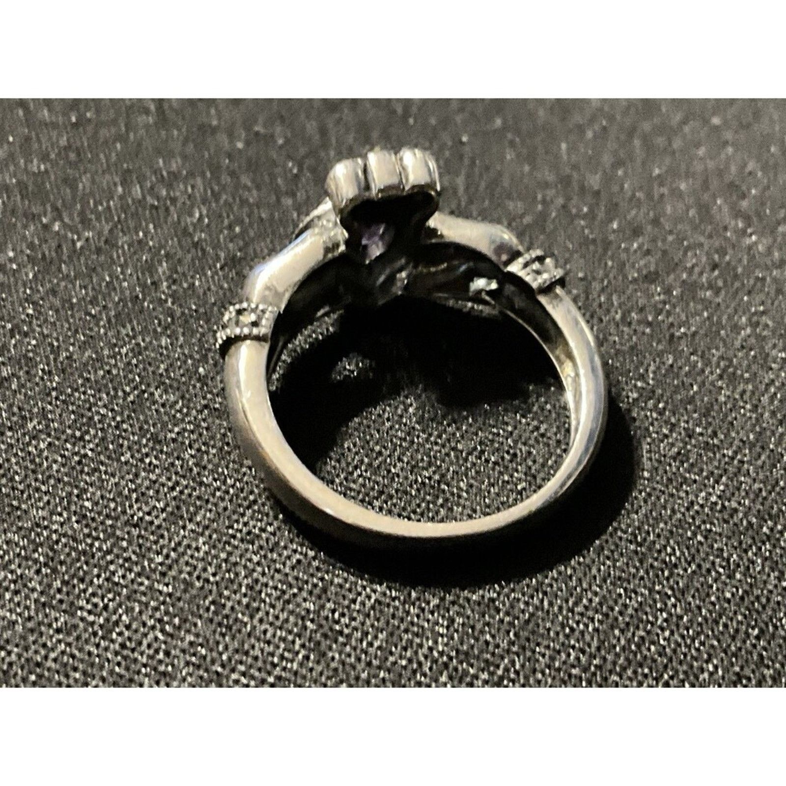 Other 925 Silver Amethyst Solvang Claddagh Heart Ring Size 7.25 Size ONE SIZE - 5 Thumbnail