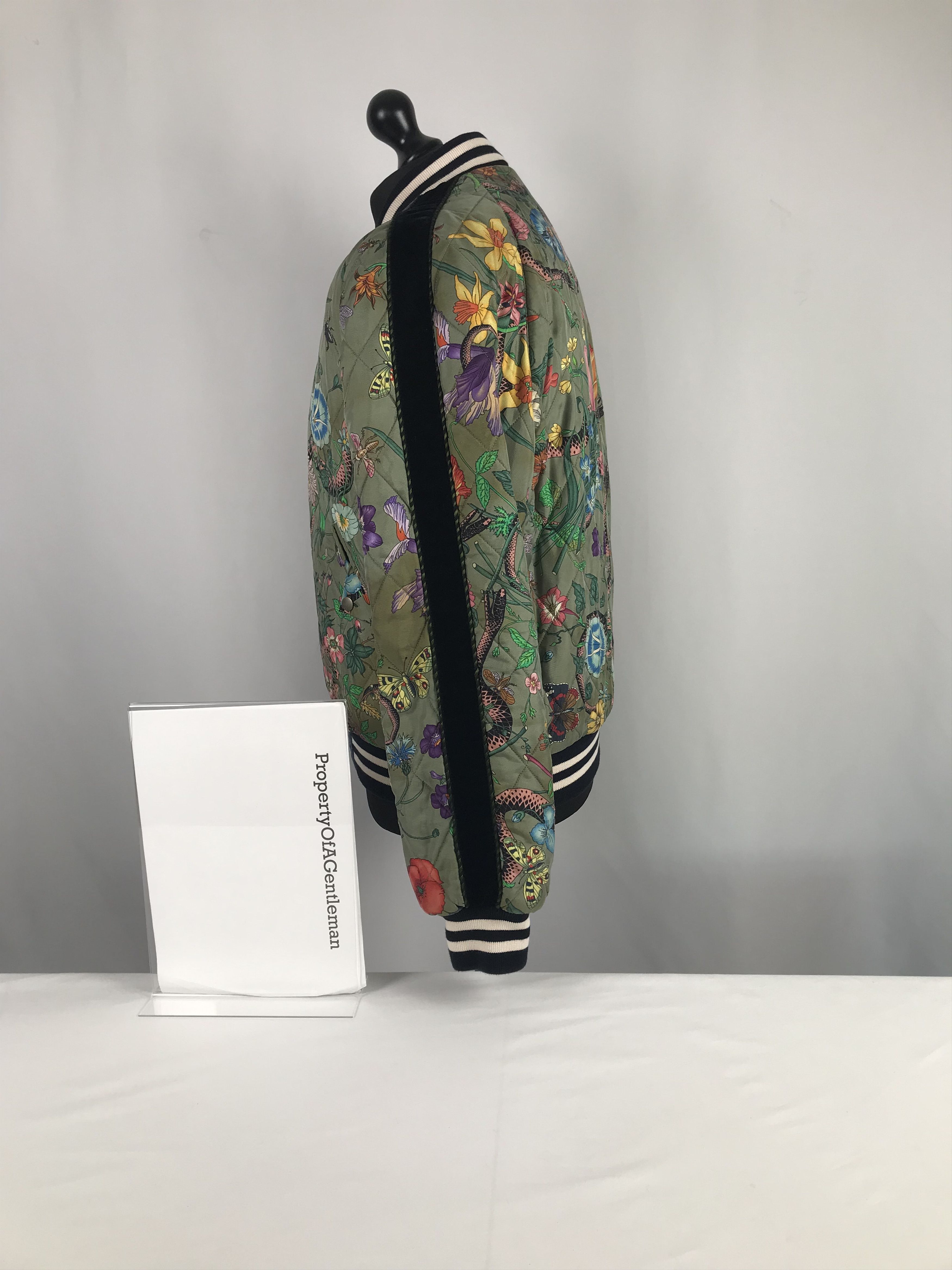 Gucci Gucci Bomber Jacket With Floral Garden Designs Size US L / EU 52-54 / 3 - 11 Thumbnail