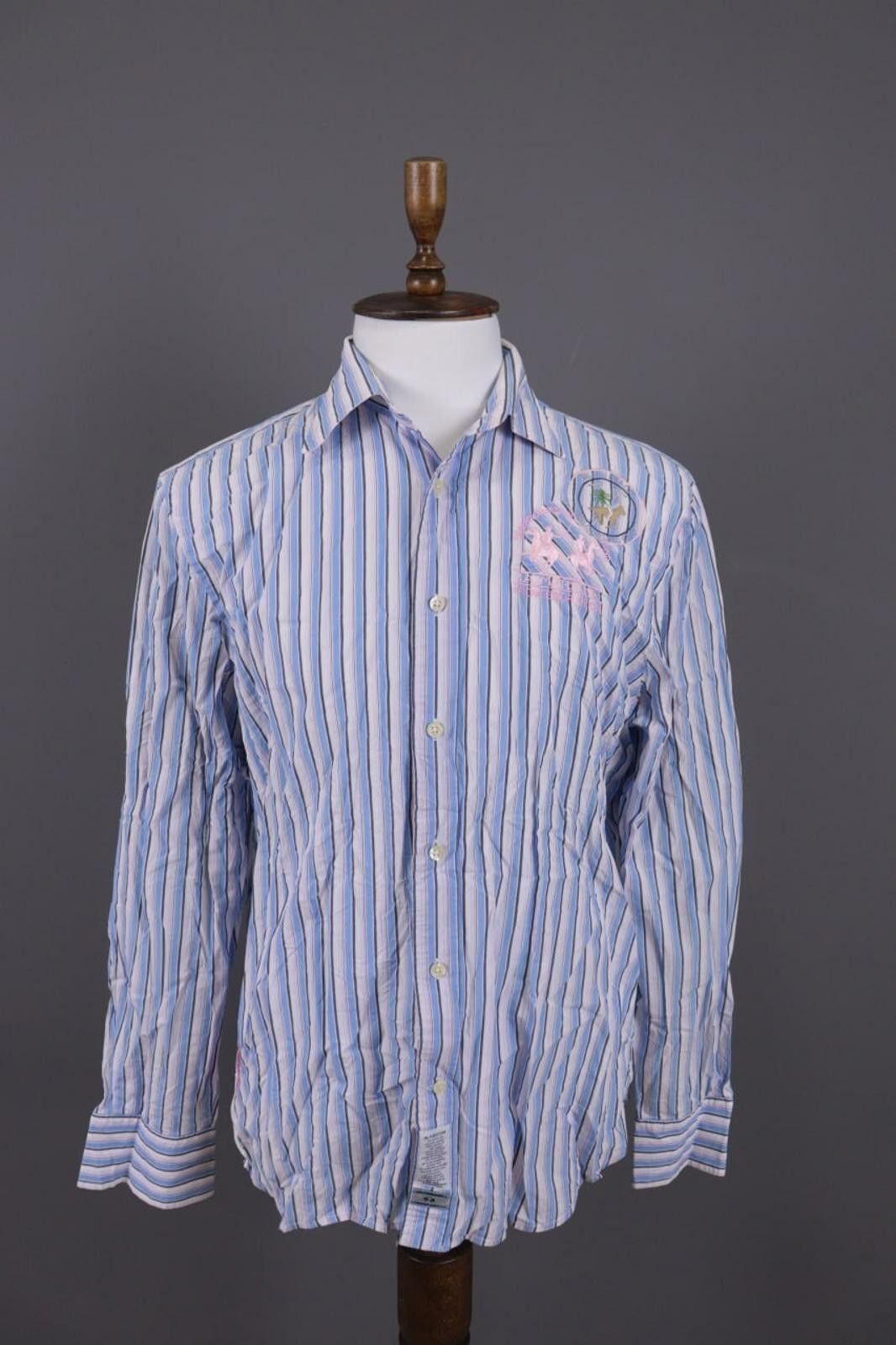 La Martina La Martina Buenos Aires Blue Stripe Shirt XXL / 2XL Size US XXL / EU 58 / 5 - 1 Thumbnail