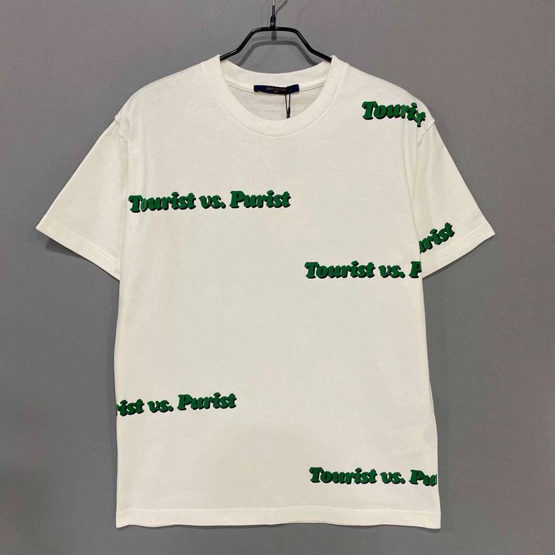 Louis Vuitton Louis Vuitton Flocked Bullet Screen Logo Short Sleeve-yf Size US S / EU 44-46 / 1 - 1 Thumbnail
