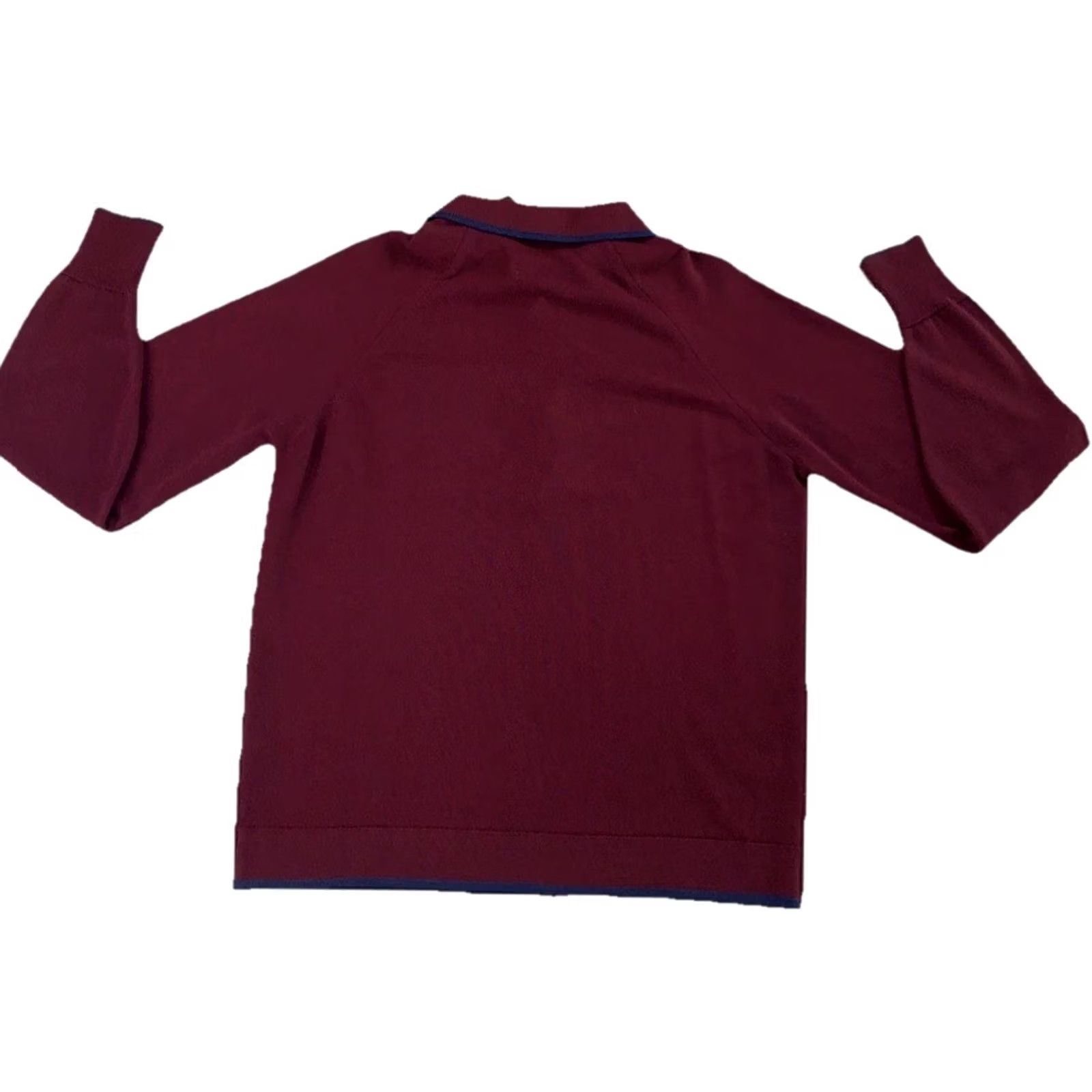 Vintage VINTAGE Thane Sweater Shirt Mens Knit Pullover 70s Maroon Long Sleeve Collared 70s Hippie College Preppy Size US M / EU 48-50 / 2 - 6 Thumbnail
