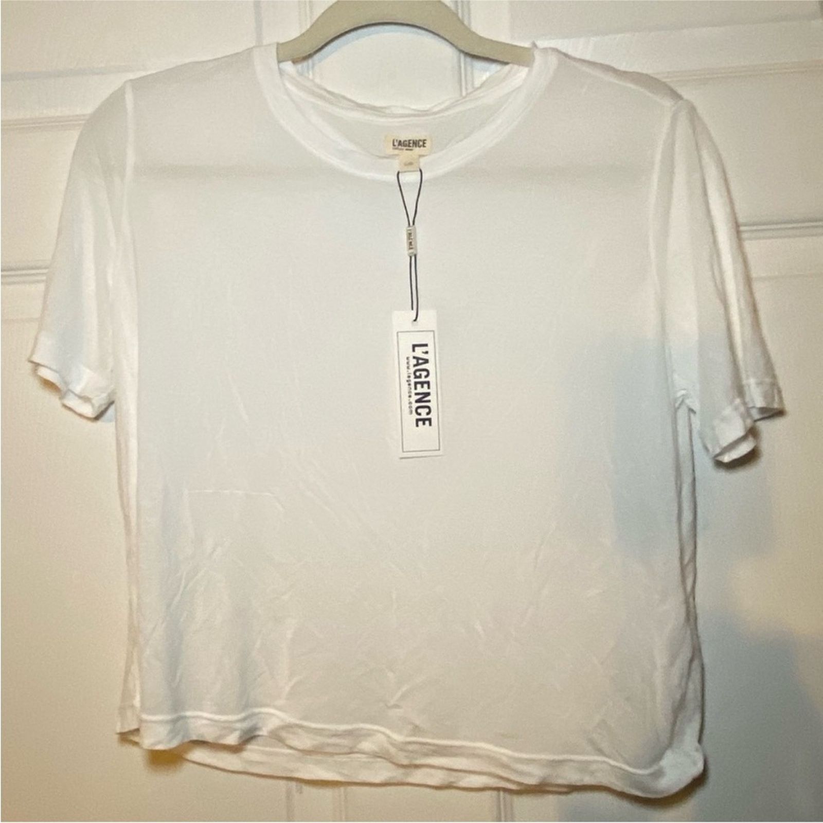 L'AGENCE NWT L'AGENCE $120 White Short Sleeve Tee size Large Size L / US 10 / IT 46 - 5 Thumbnail