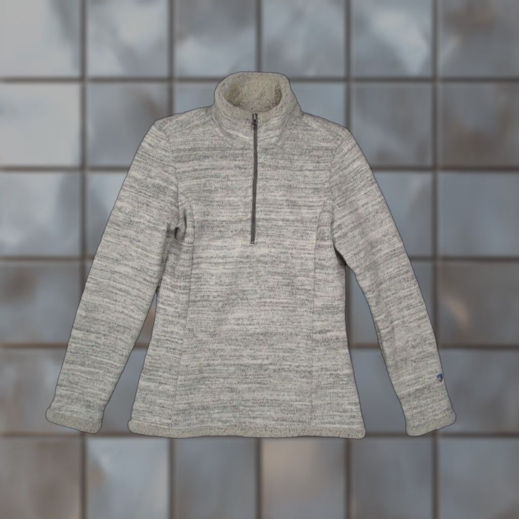 Vintage Kuhl Jacket Women's Small Gray Alaska 1/4 Zip Pullover Fleece Outdoor Casual Workwear Shirt Size S / US 4 / IT 40 - 1 Thumbnail