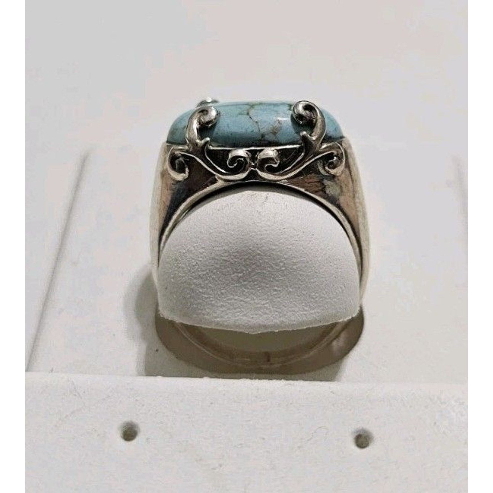 Sterling Silver Blue Stone 925 Silver Ring Size 9 Size ONE SIZE - 4 Thumbnail