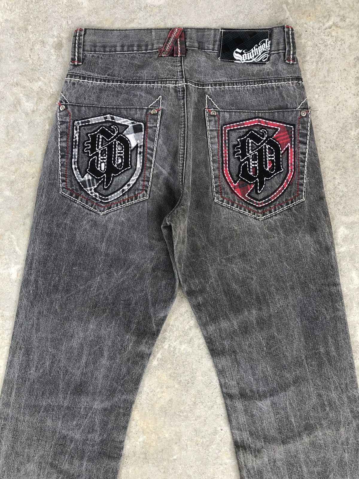 Southpole Vintage Southpole Baggy Jeans Embroidered Logo Distressed Size US 29 - 8 Thumbnail