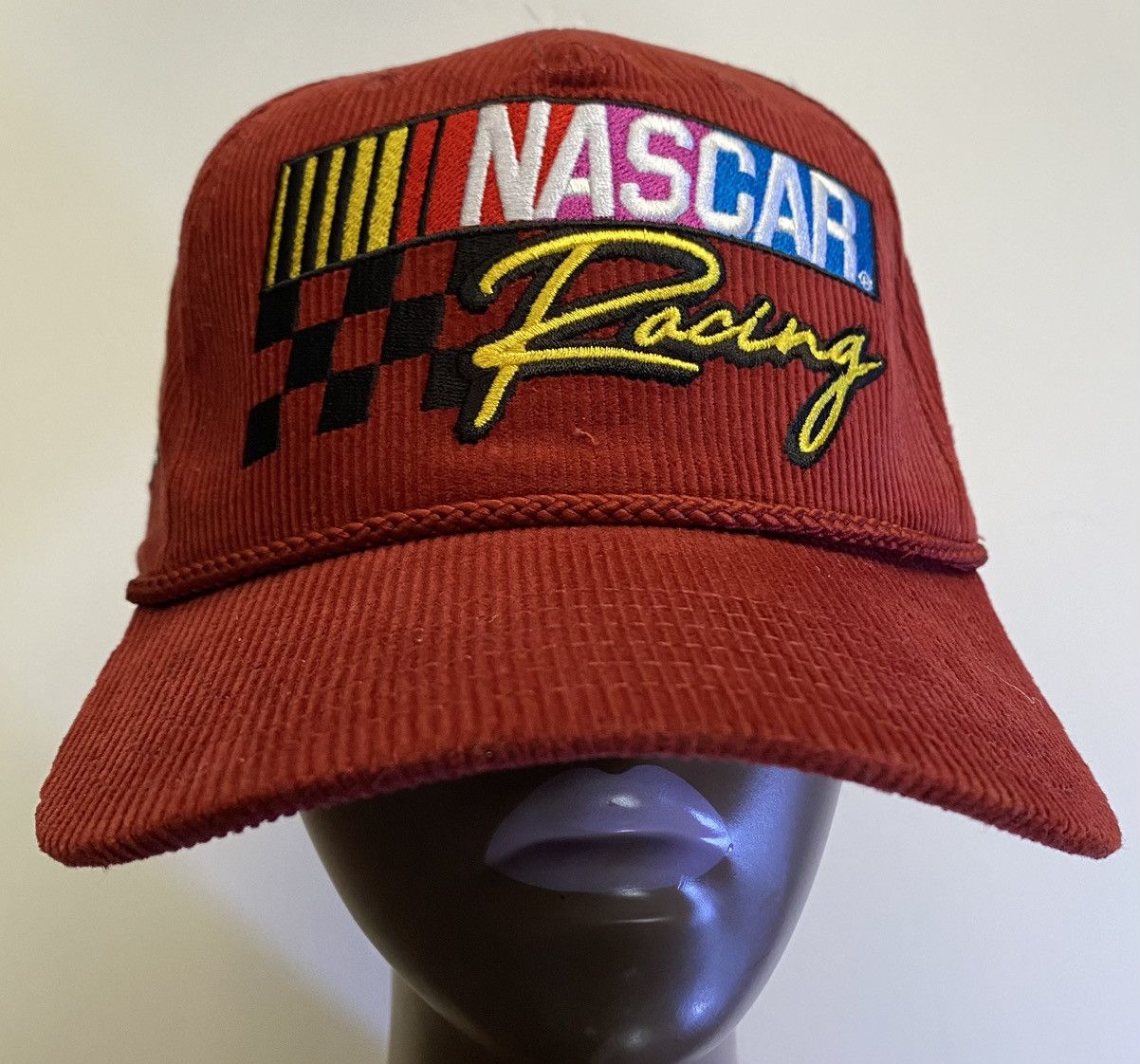 NASCAR Nascar Racing Corduroy Hat Cap Red-Rope Hat Snapback New!! Size ONE SIZE - 9 Thumbnail