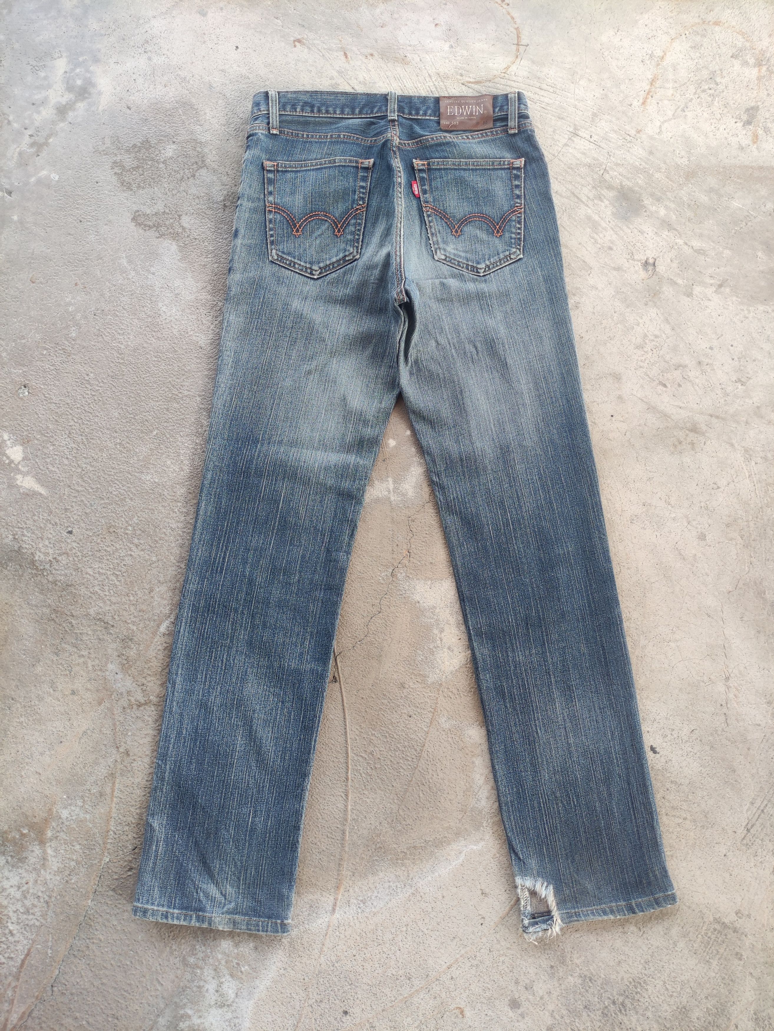 Edwin Vintage Edwin 503 Japan Distressed Faded Denim Pants Size US 32 / EU 48 - 9 Thumbnail