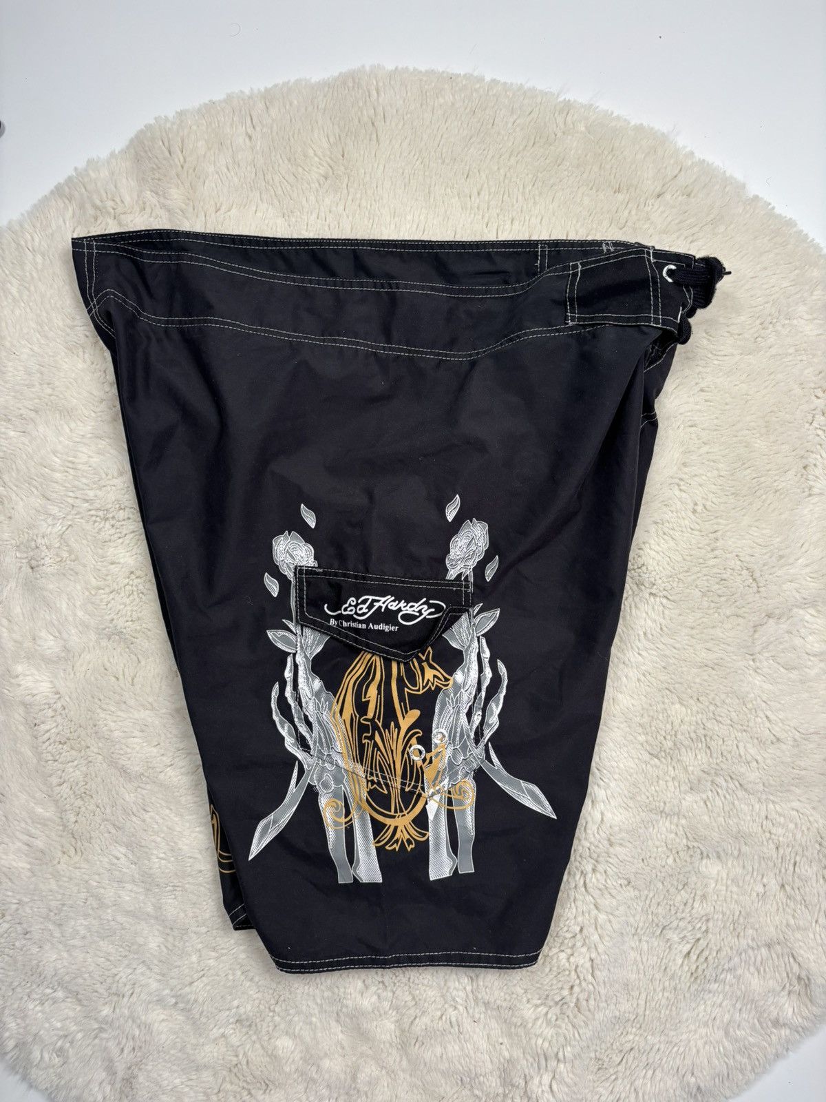Christian Audigier × Ed Hardy Ed Hardy Vintage Rare Shorts Big Logo Y2K Style Size US 34 / EU 50 - 5 Thumbnail