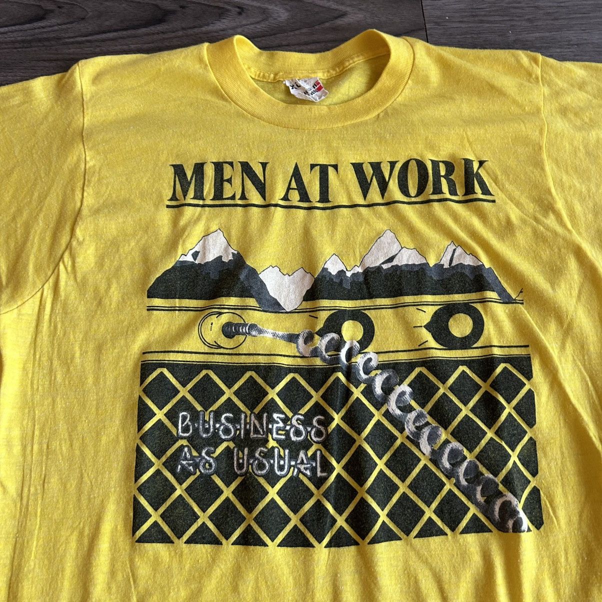 Band Tees 80s Vintage Men At Work Business As Usual Band Tee Sz XL Size US XL / EU 56 / 4 - 2 Thumbnail