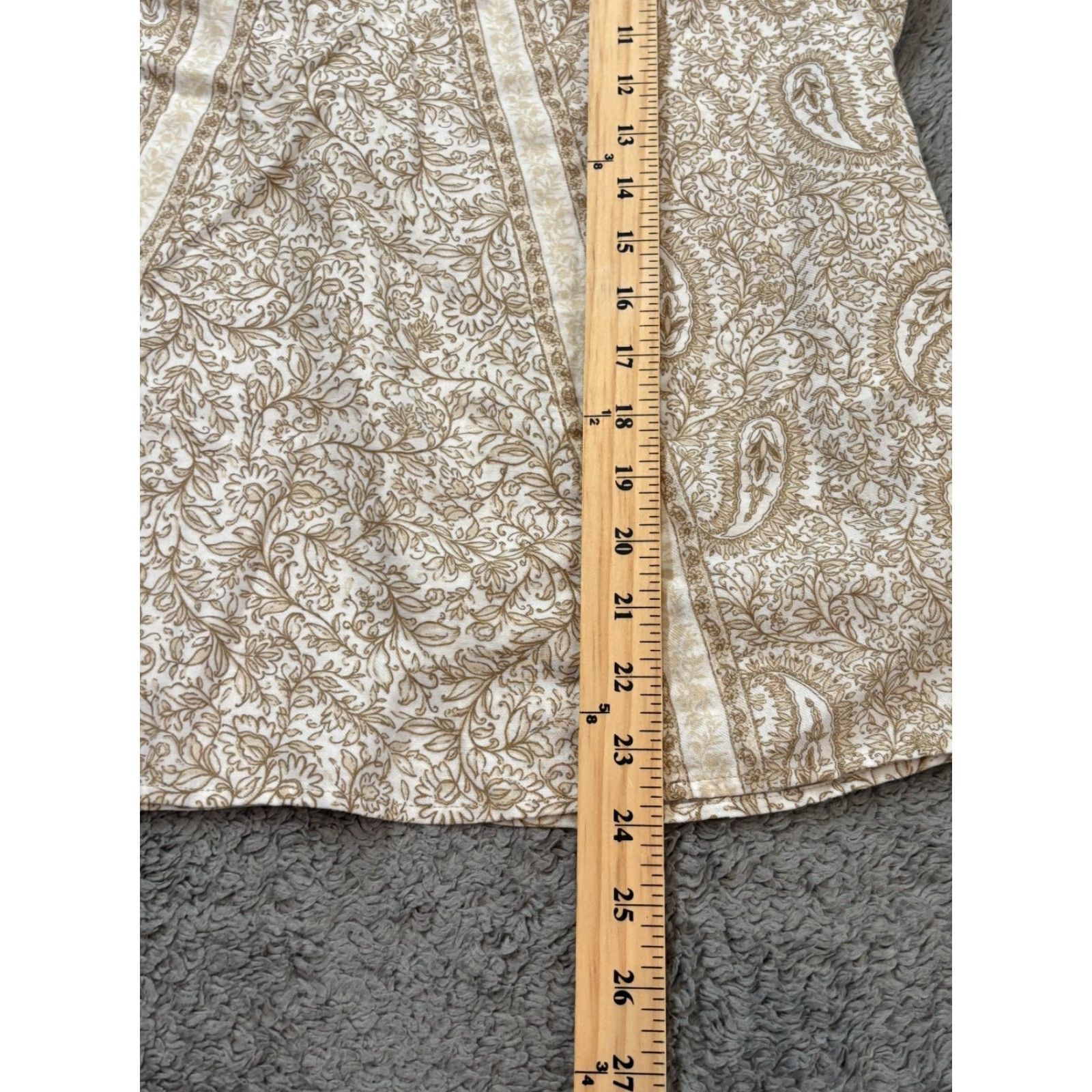 J. Jill J Jill Pure Jill Top Womens Small Beige Bohemian Button V Neck Puff Sleeves Shirt Blouse Ladies Size S / US 4 / IT 40 - 4 Thumbnail
