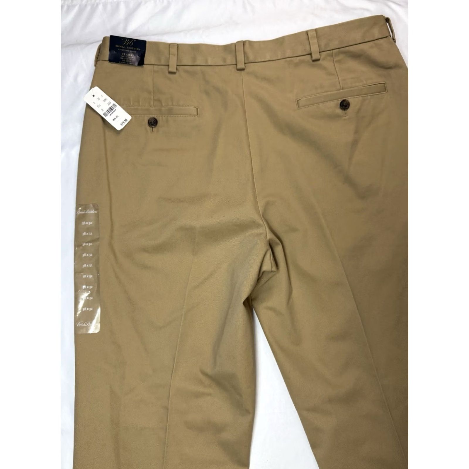 Brooks Brothers Brooks Brothers 346 Advanced Chino Clark Khaki Pants 38x32 Pleated Front Regular Fit Men Brown / Chino / Pants / 38 Inseam / 32 Size US 38 / EU 54 - 8 Thumbnail