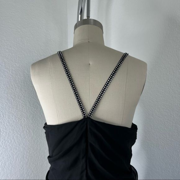 Vintage VTG William Travilla Ruffle Tiered Black Silk Chiffon Gown Size XL / US 12-14 / IT 48-50 - 7 Thumbnail