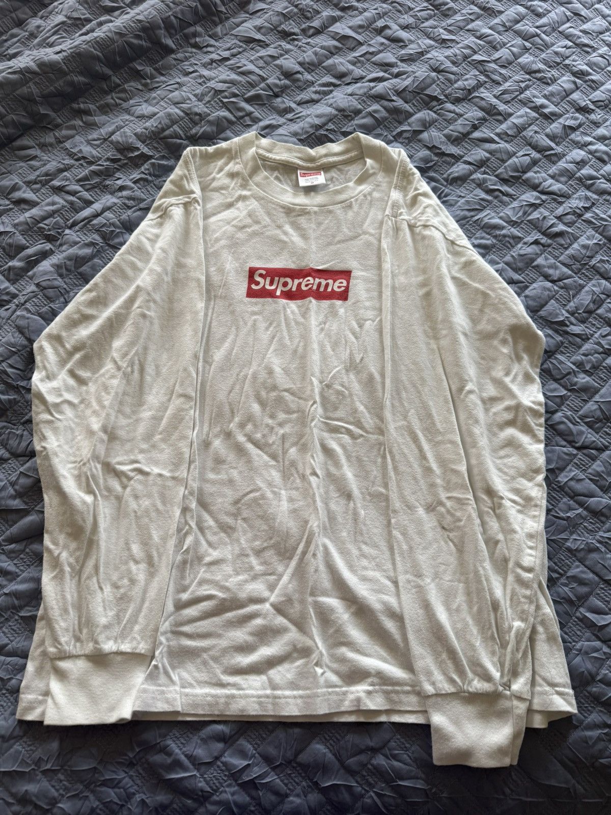 White Supreme Box Logo Tee Long Sleeve WHITE SUPREME BOX LOGO TEE