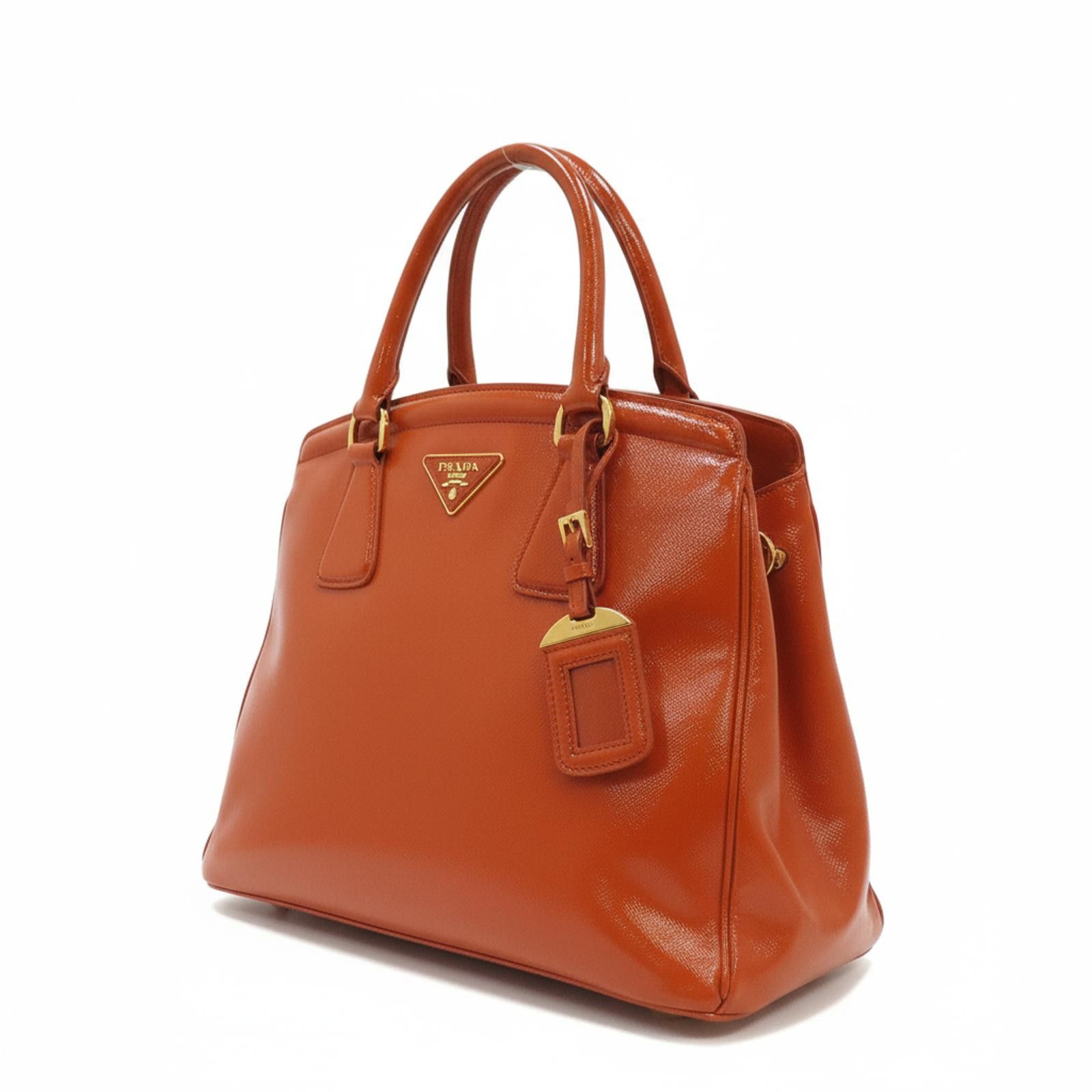 Prada Prada - Orange Leather Handbag Size ONE SIZE - 1 Thumbnail
