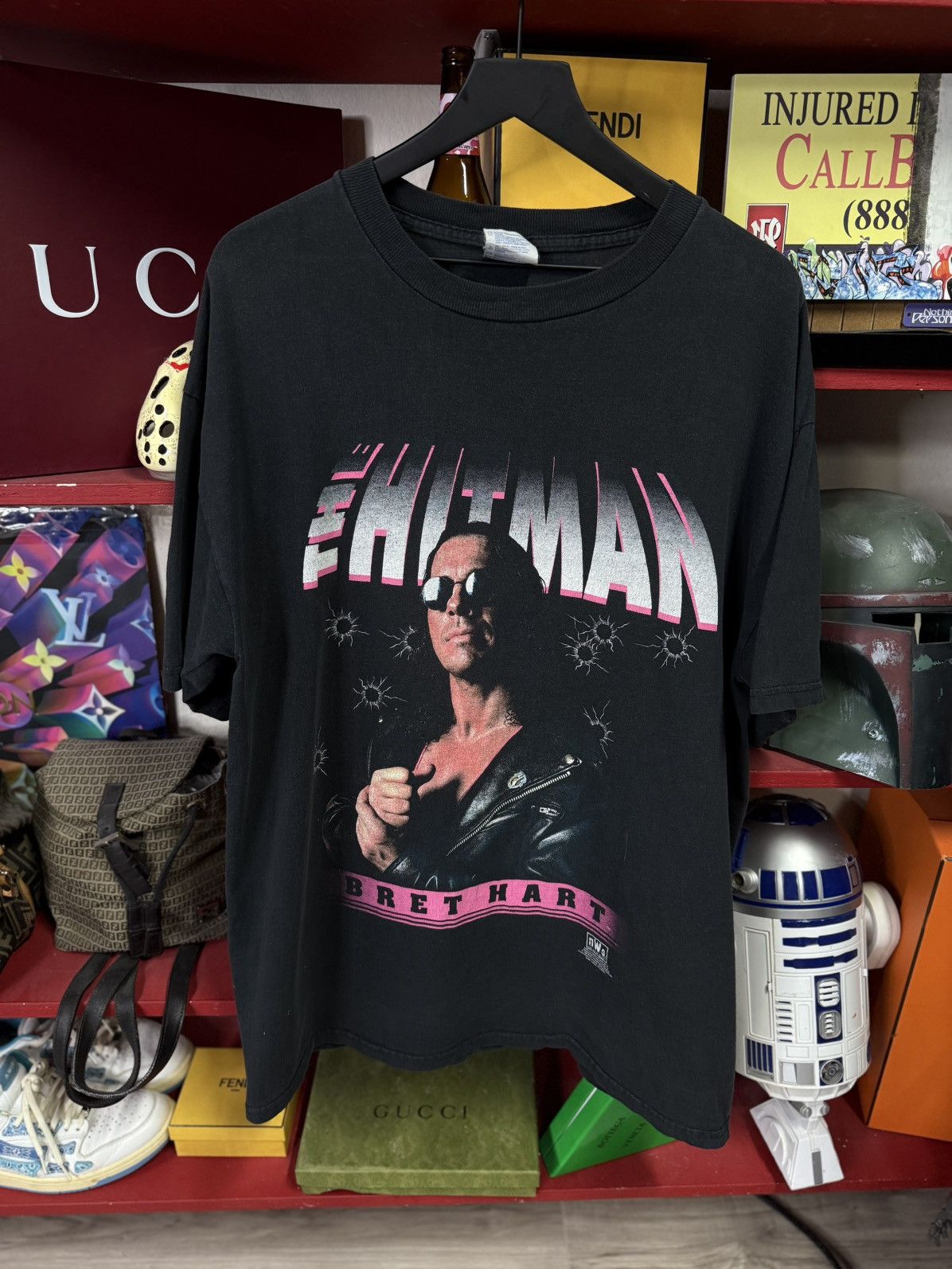 Vintage Vintage 90’s Bret Hart Nwo T-Shirt Wrestling Tee Size XLarge Size US XL / EU 56 / 4 - 6 Thumbnail