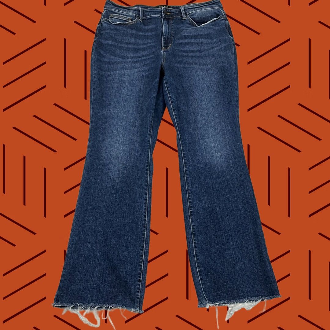 Denime Judy Blue Jeans Size 16W Boot Cut Blue Denim Stretch Frayed Hem Casual Jeans Women 16W Blue Denim Judy Blue Womens Jeans Size 38" / US 16 / IT 52 - 1 Thumbnail