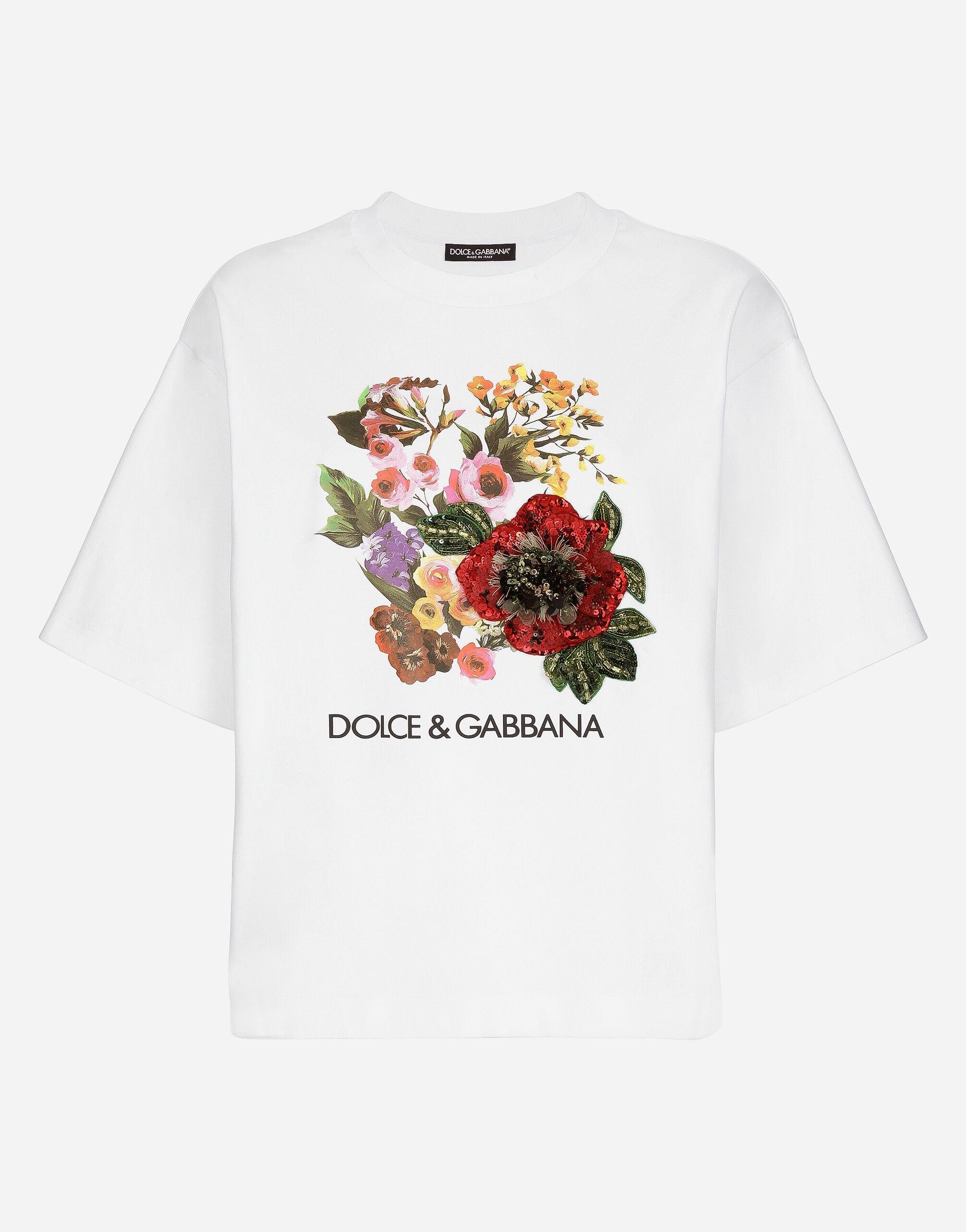 Dolce & Gabbana o1y0925 Crewneck T-Shirt in White Size S / US 4 / IT 40 - 1 Thumbnail