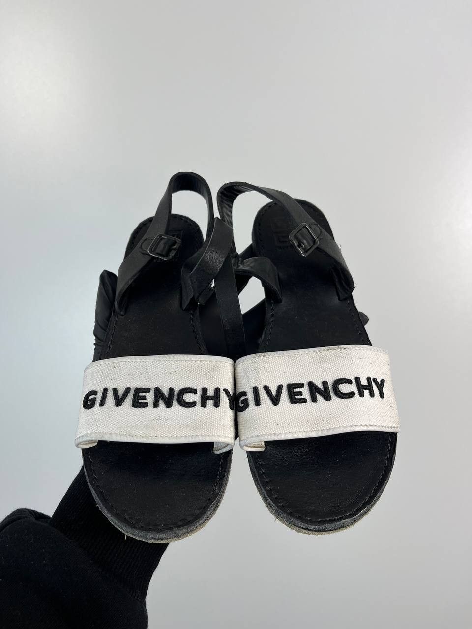 Givenchy Givenchy Leather Logo Strap Sandals Black Women’s Size 35 Size US 5 / IT 35 - 1 Thumbnail