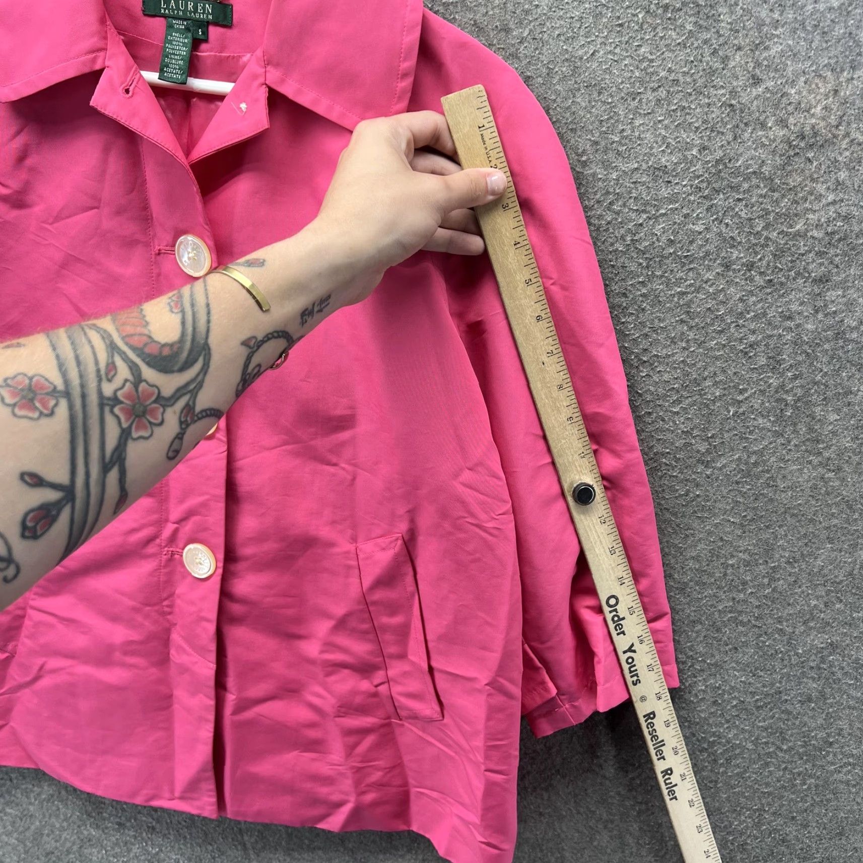 Ralph Lauren Lauren Ralph Lauren Jacket Womens Small Pink Button Front Short Swing Coat Size 28" / US 6 / IT 42 - 4 Thumbnail