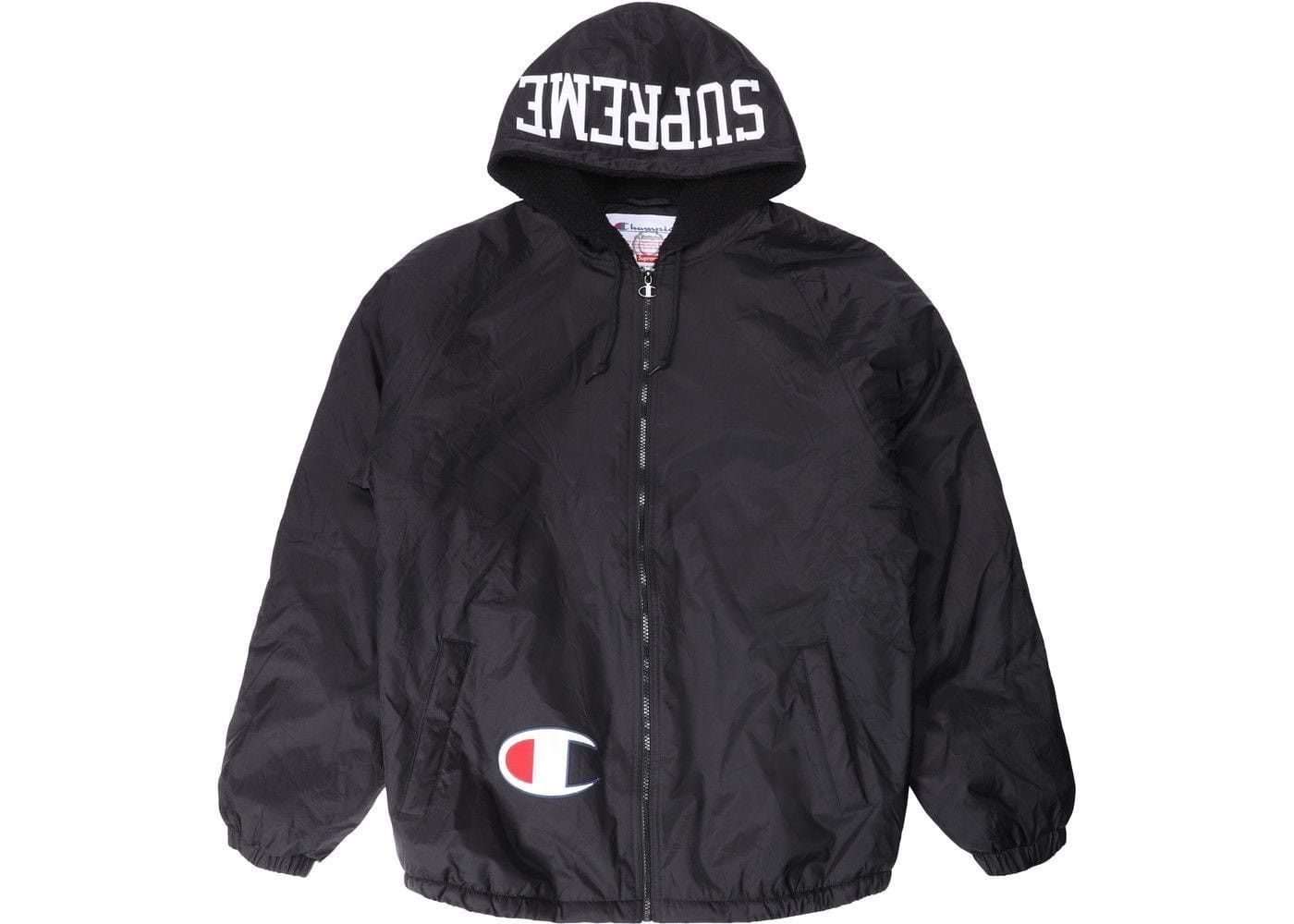 Supreme Champion Sherpa Lined Hooded Jacket Black | Grailed
