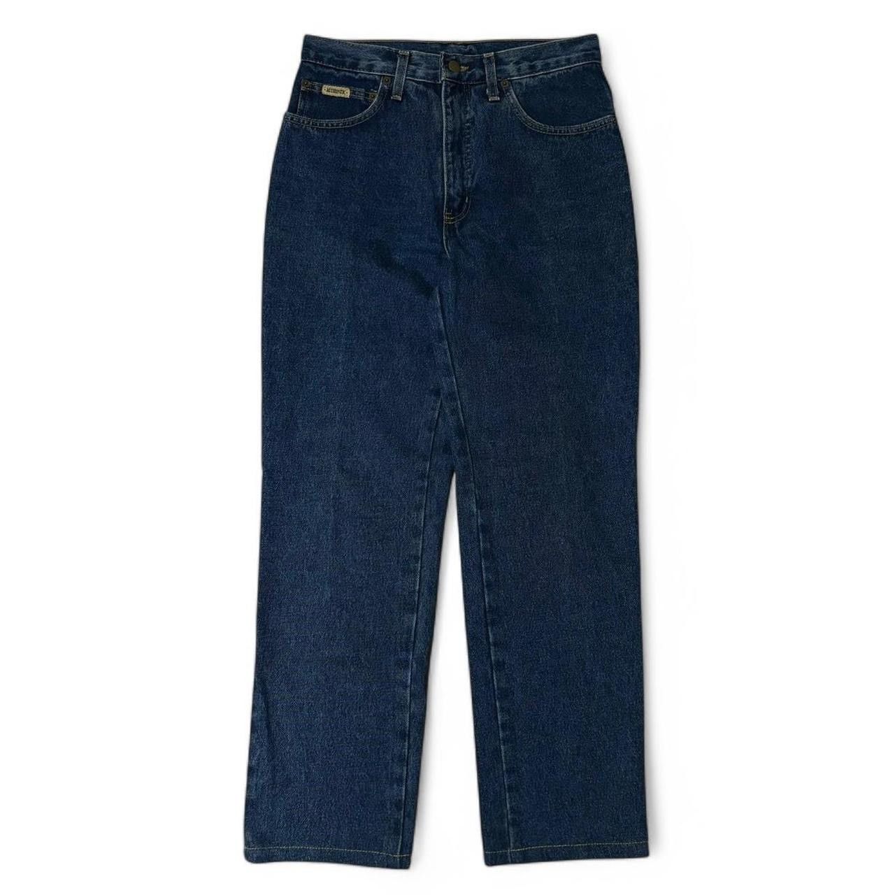 Vintage Vintage 1990s Darkwash Blue Denim Jeans 29x28.75 Size US 29 - 1 Thumbnail