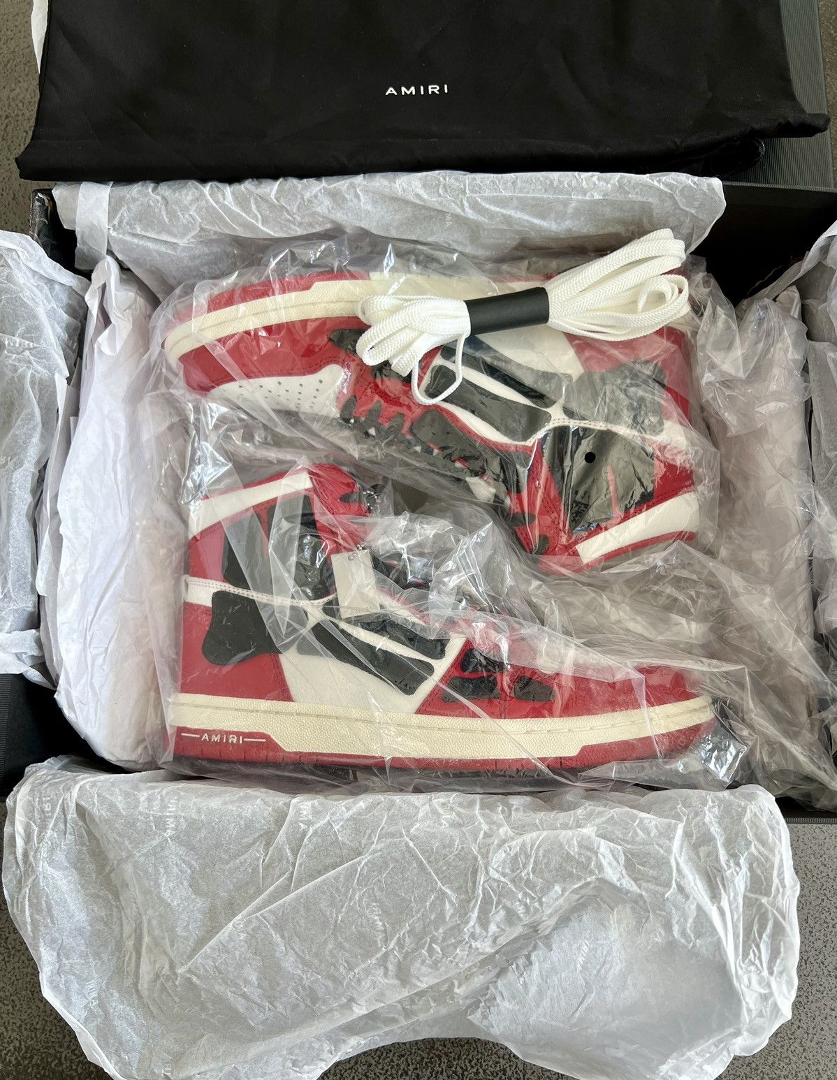 Amiri NEW AUTHENTIC AMIRI SKEL RED/BLACK/WHITE SKELETON HI TOPS 42 Size US 9 / EU 42 - 5 Thumbnail