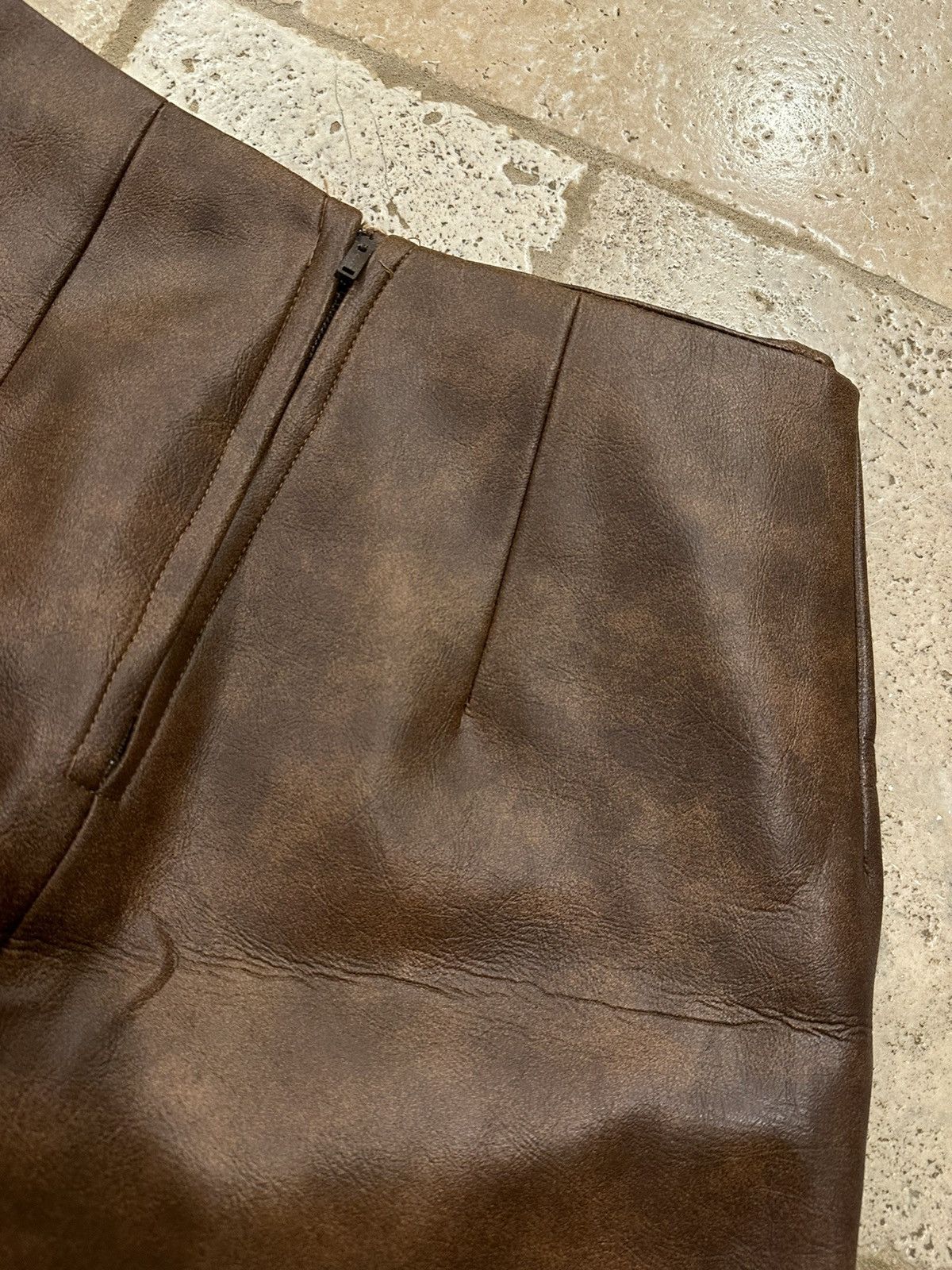 Leather Vintage Union Made Brown Leather Skirt & Vest Size M / US 6-8 / IT 42-44 - 17 Thumbnail