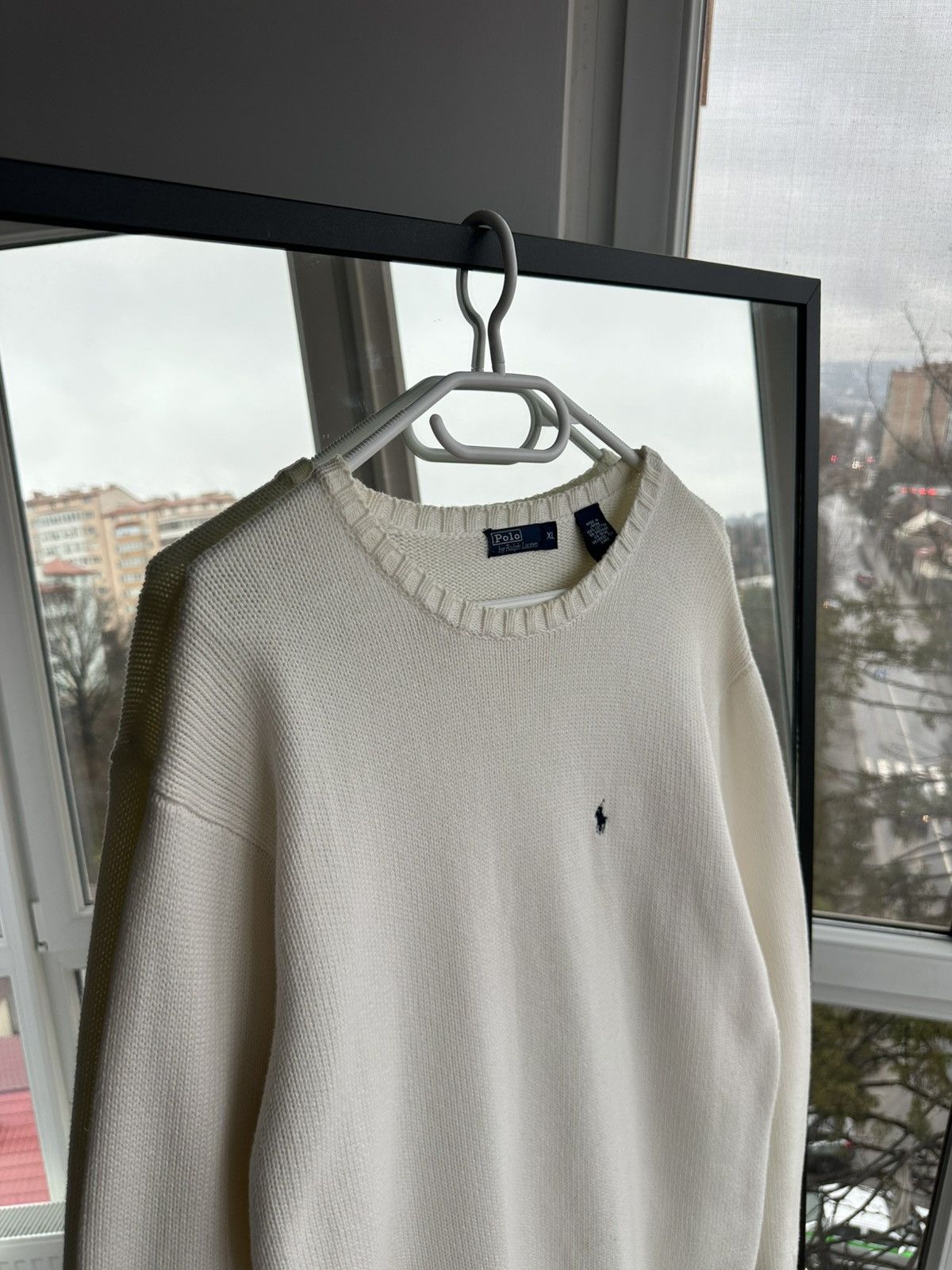 Polo Ralph Lauren Vintage Polo Ralph Lauren White Knitted Sweater Japan Sz XL Size US XL / EU 56 / 4 - 6 Thumbnail