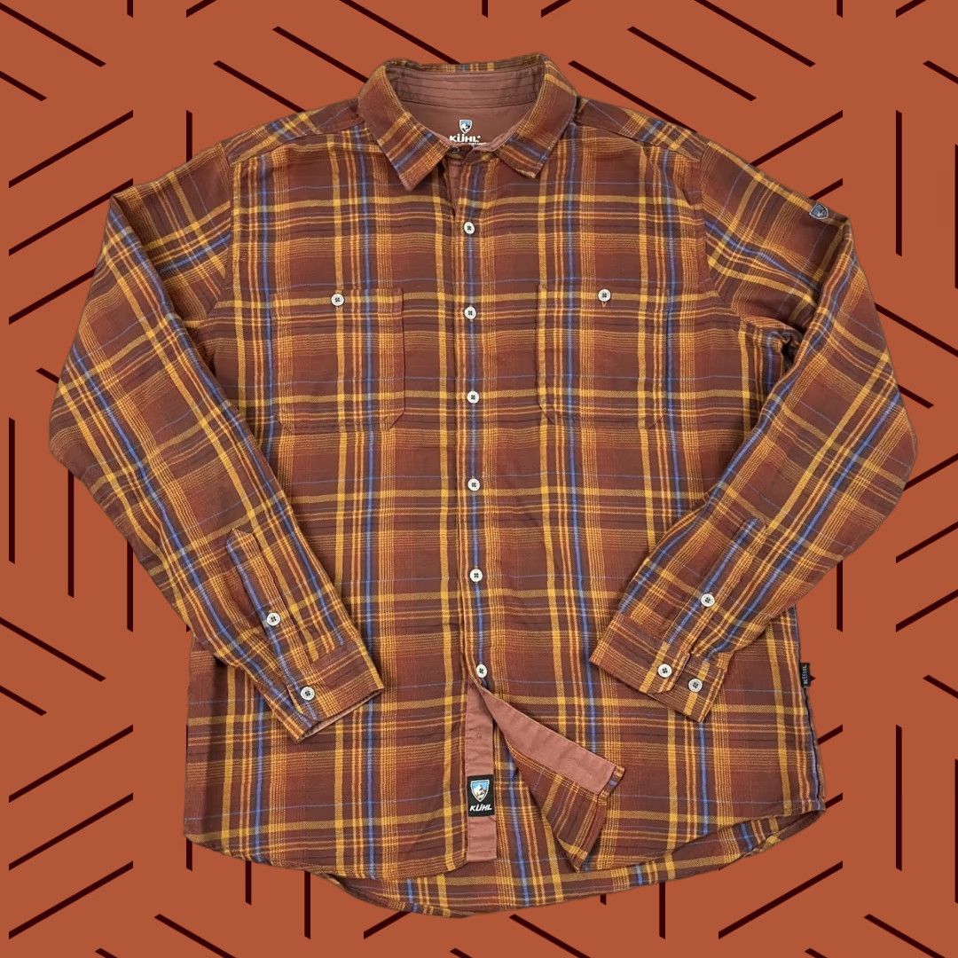 Vintage VINTAGE Kuhl Men’s Flannel Shirt Large Brown Plaid Outdoor Hiking Camping Casual Size US L / EU 52-54 / 3 - 1 Thumbnail
