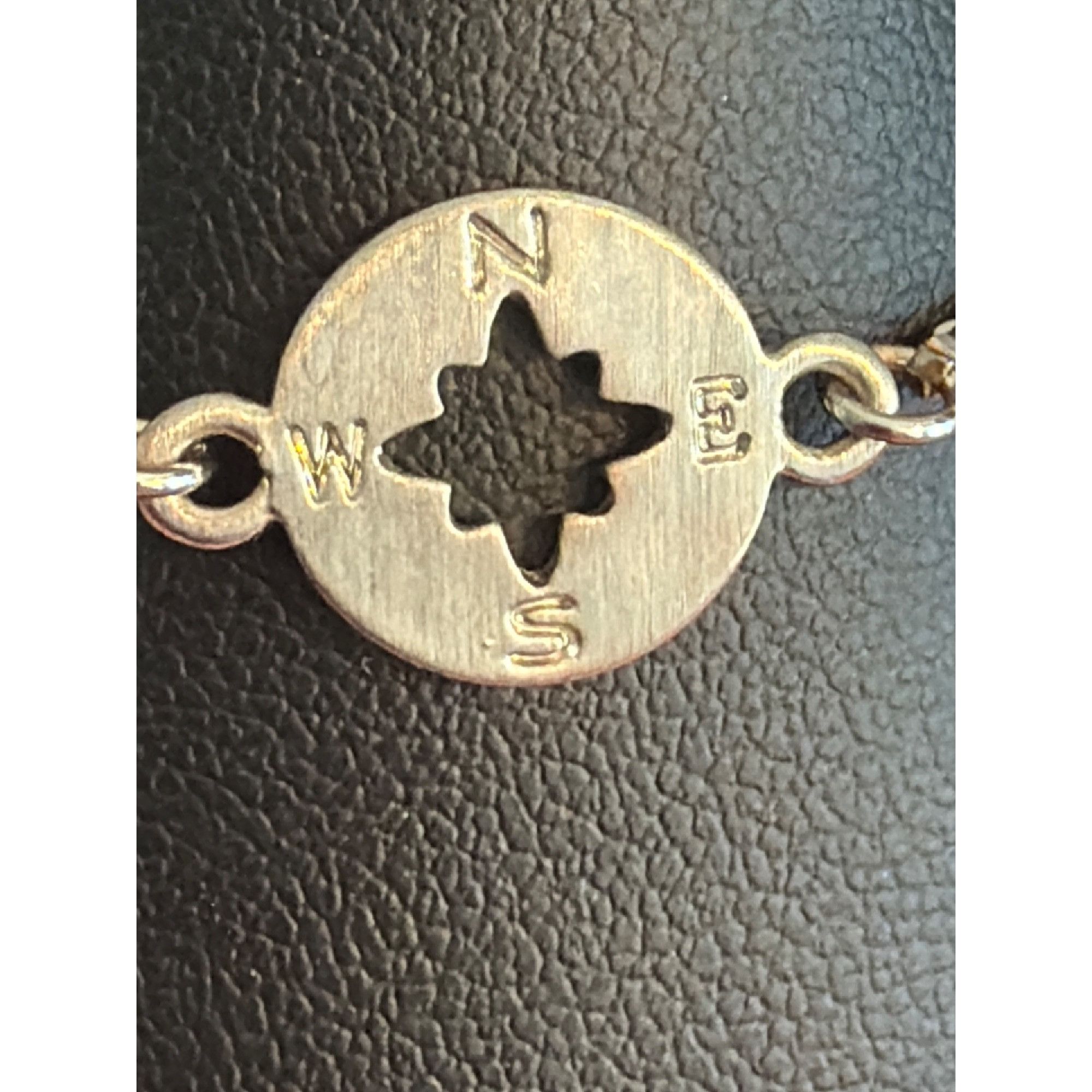 Other Compass Rose Bracelet Silver Tone Box Chain Slide Adjustable Size ONE SIZE - 2 Thumbnail