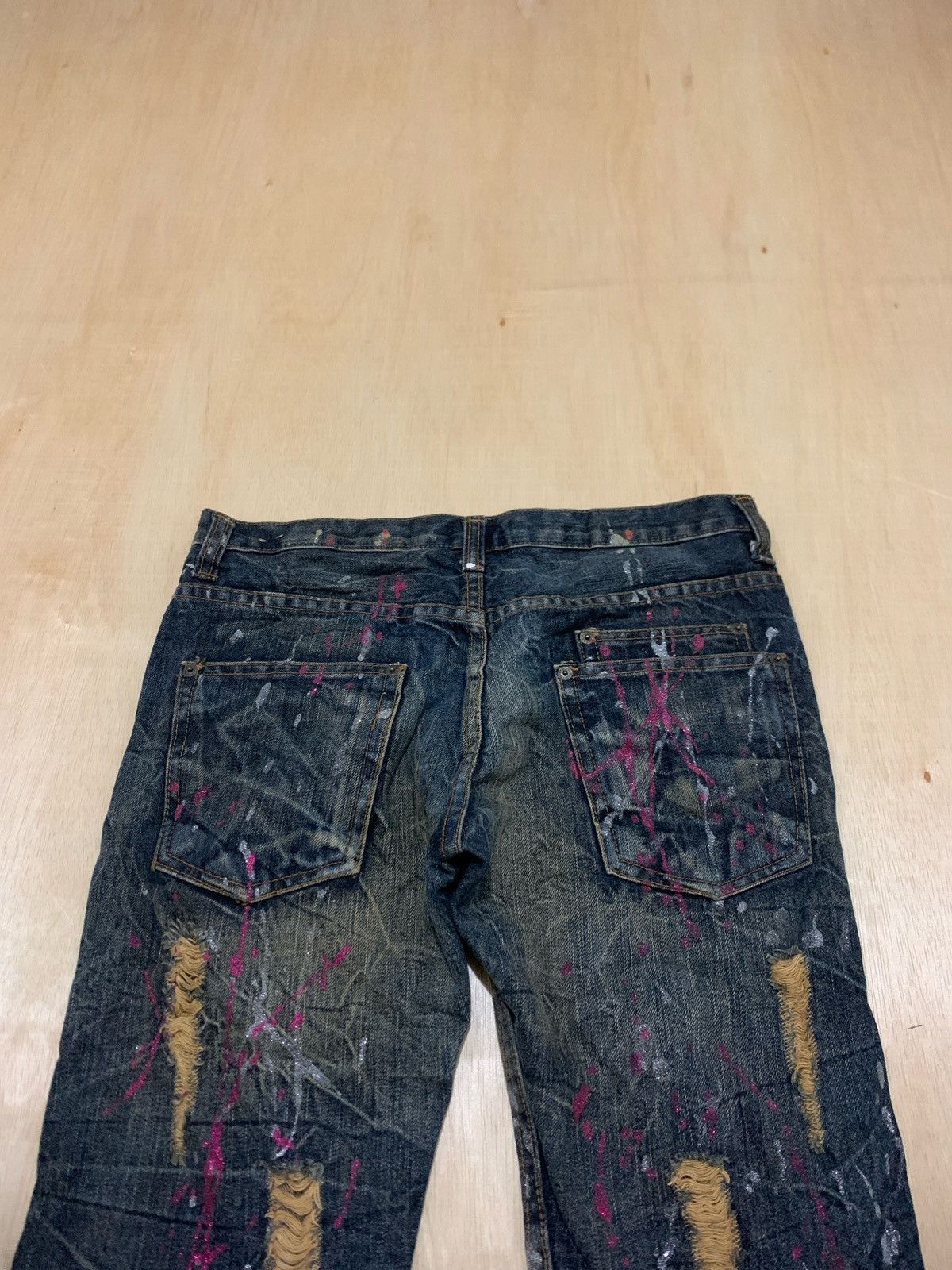 20471120 Distressed Denim kui Painter Ifsixwasnine Style Jeans Size US 33 - 4 Thumbnail