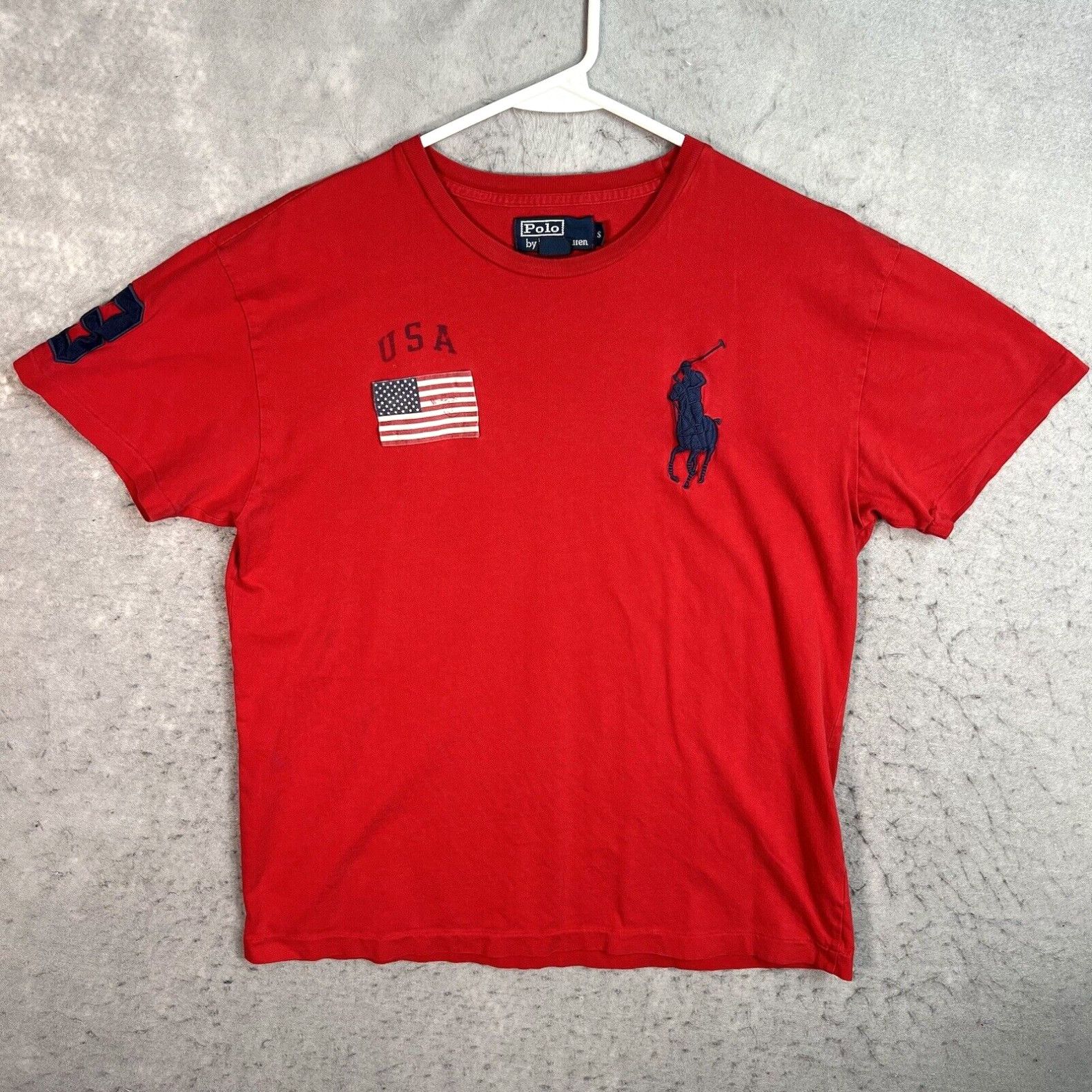 Polo Ralph Lauren Vintage 90s Polo Ralph Lauren USA Flag Big Horse T ...