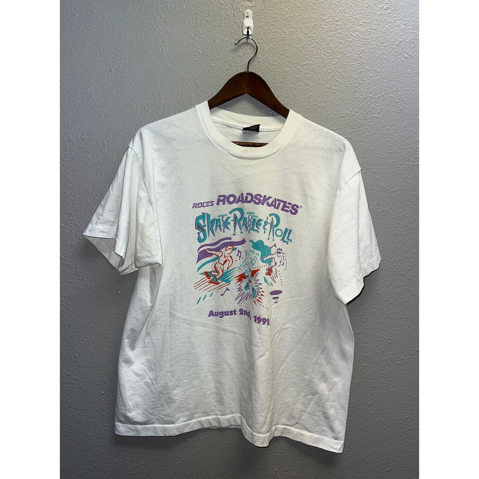 Vintage Vintage Skate Shirt Rattle & Roll Rollerskate White XL 90 Size US XL / EU 56 / 4 - 1 Thumbnail