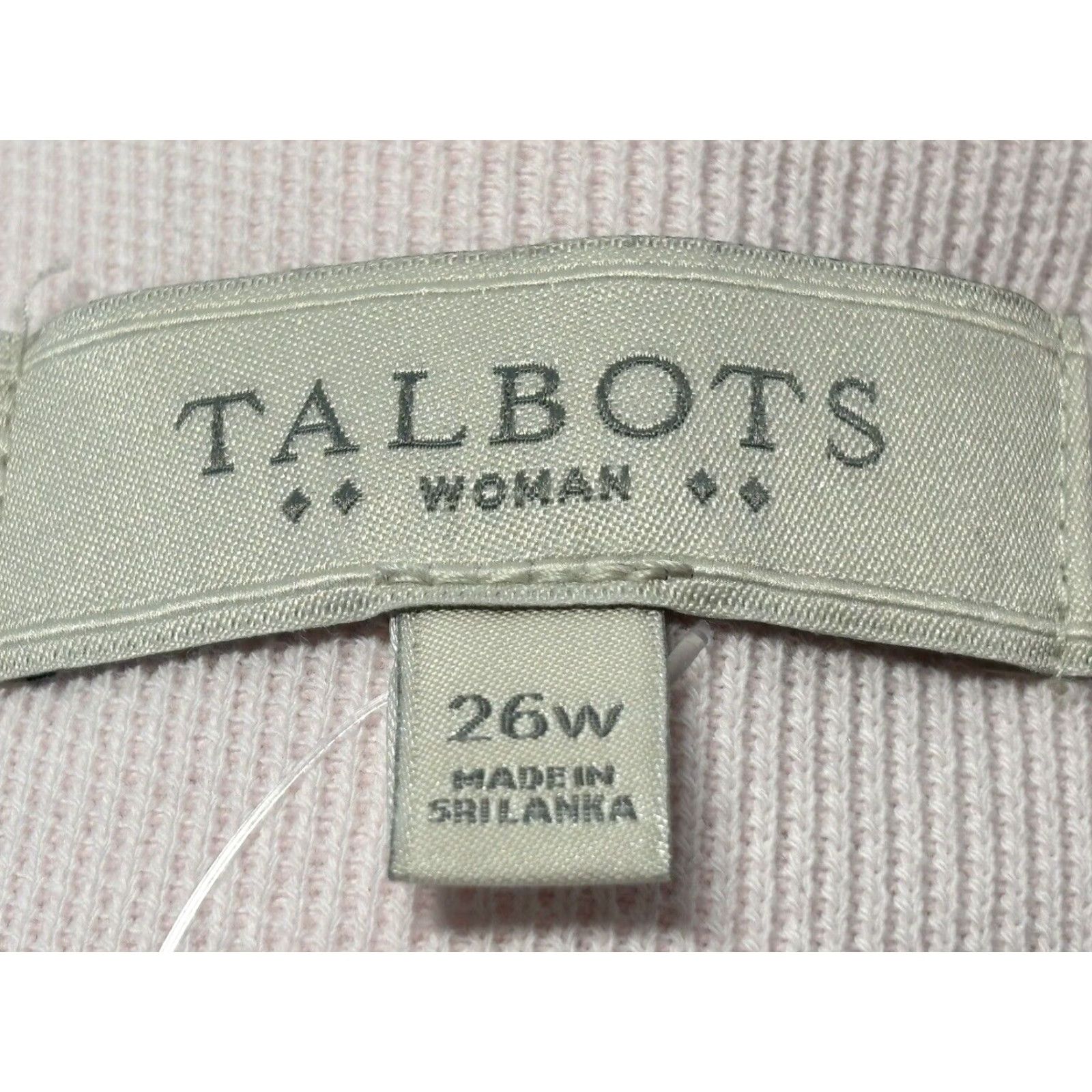 Talbots Talbots Plus Size 26W Pale Pink Knit Blazer Jacket Lined Long Sleeve Womens 100% Cotton Size 4XL / US 24-26 - 6 Thumbnail