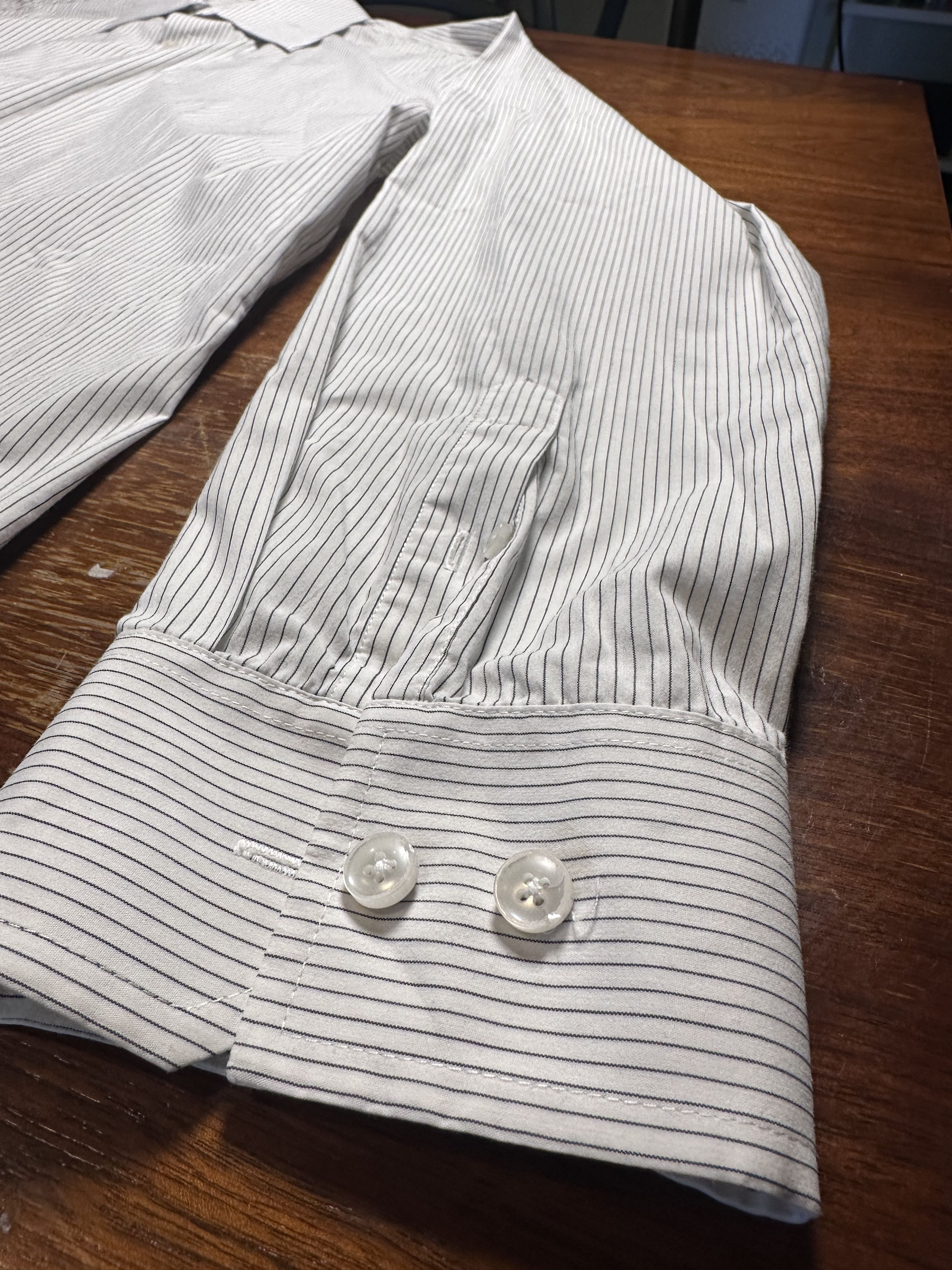 Theory Theory Pinstripe Dress Shirt White XXL Never Worn Size US XXL / EU 58 / 5 - 2 Thumbnail
