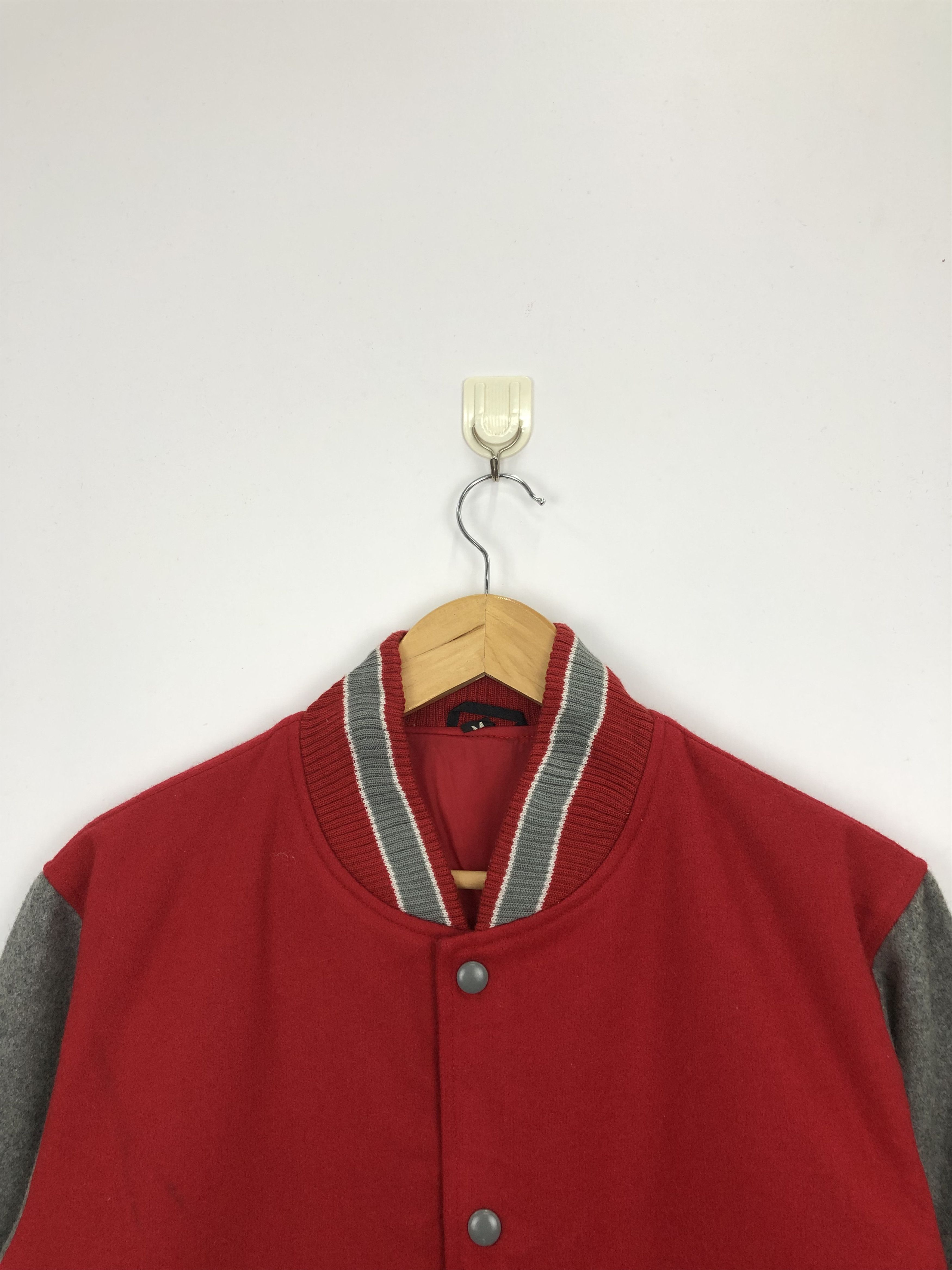 Japanese Brand Vintage 90s Japanese Brand Wool Varsity Jacket Red V0349 Size US M / EU 48-50 / 2 - 2 Thumbnail