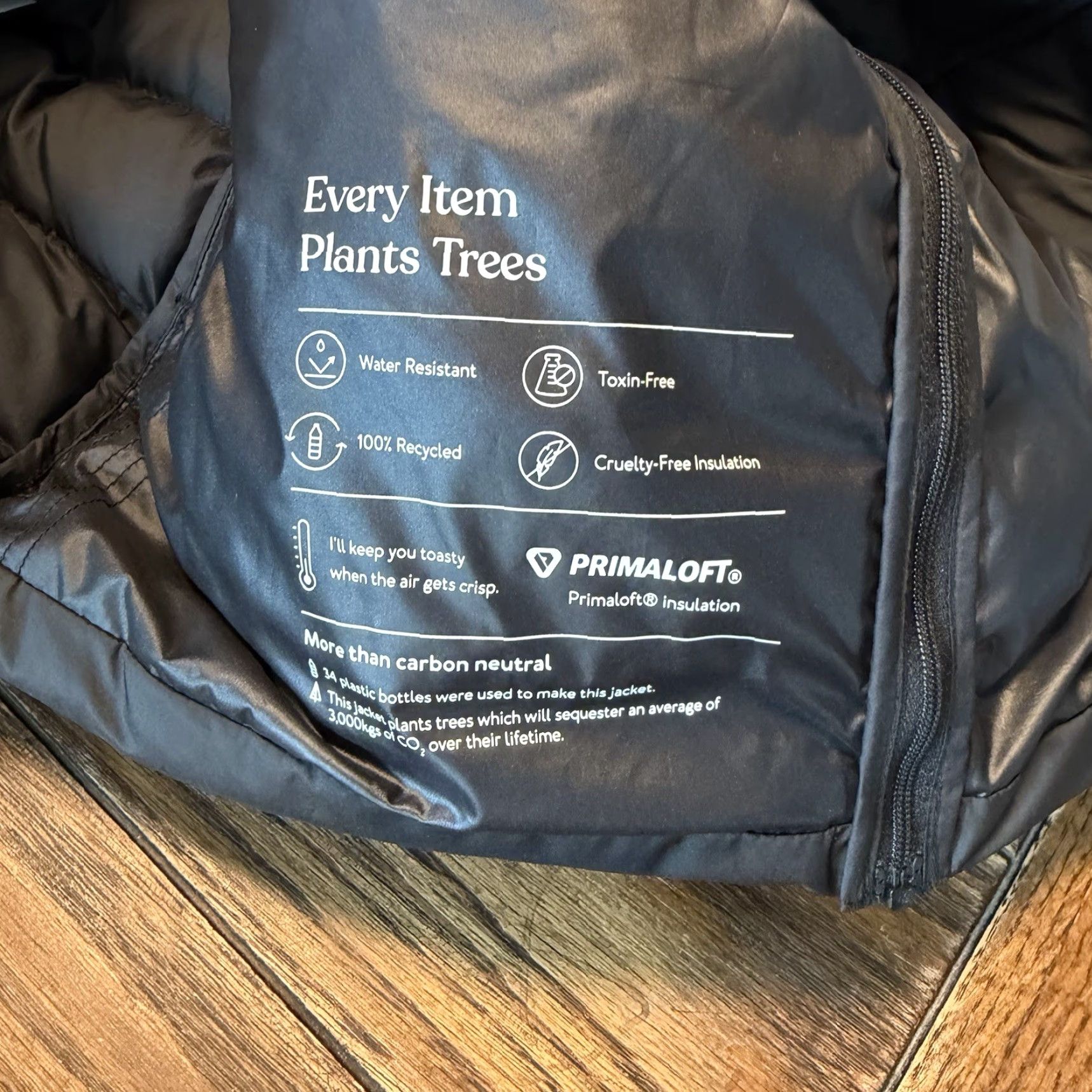 tentree Tentree Women's Large Cloud Shell Puffer Jet Black Jacket Primaloft Zip Pockets Parka/Coat Size L / US 10 / IT 46 - 5 Thumbnail