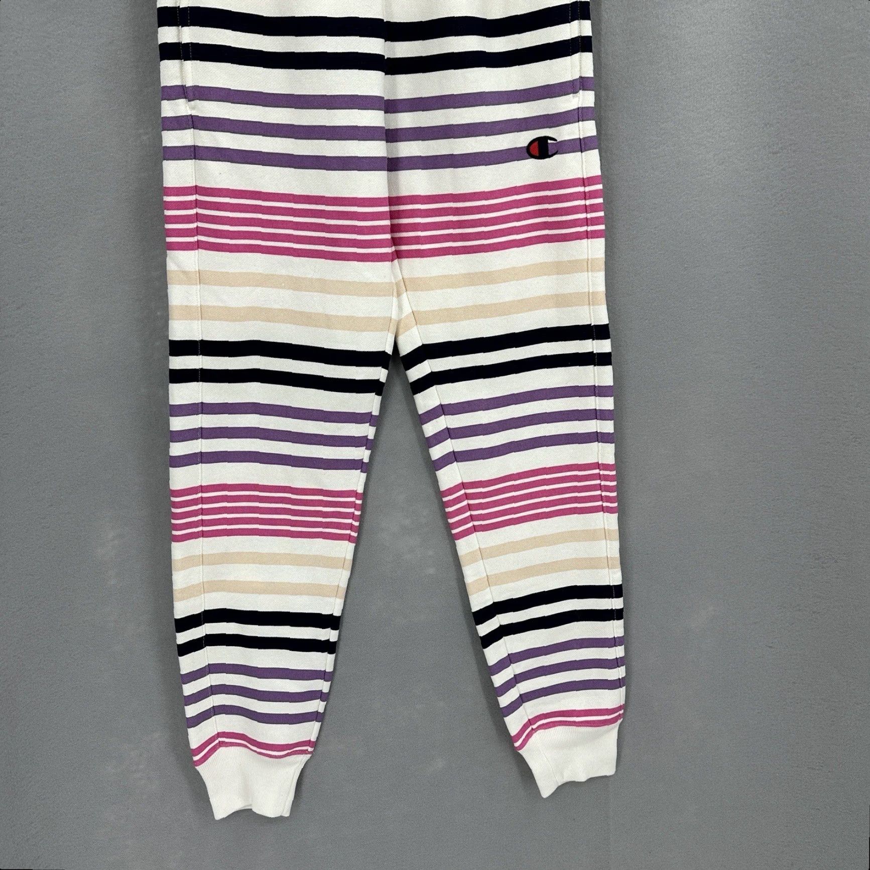 Champion Champion Jogger Pants Women XS Regular Ivory Striped 29in Inseam Elastic Waist - Champion Activewear Tapered Fit Women’s XS Size 26" / US 2 / IT 38 - 3 Thumbnail