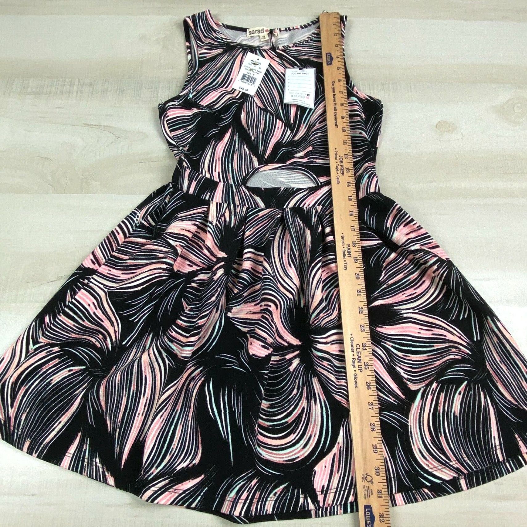 Pinko SO RAD Womens Dress Medium Juniors Black Pink Fit Flare Open Stomach New Size M / US 6-8 / IT 42-44 - 7 Thumbnail